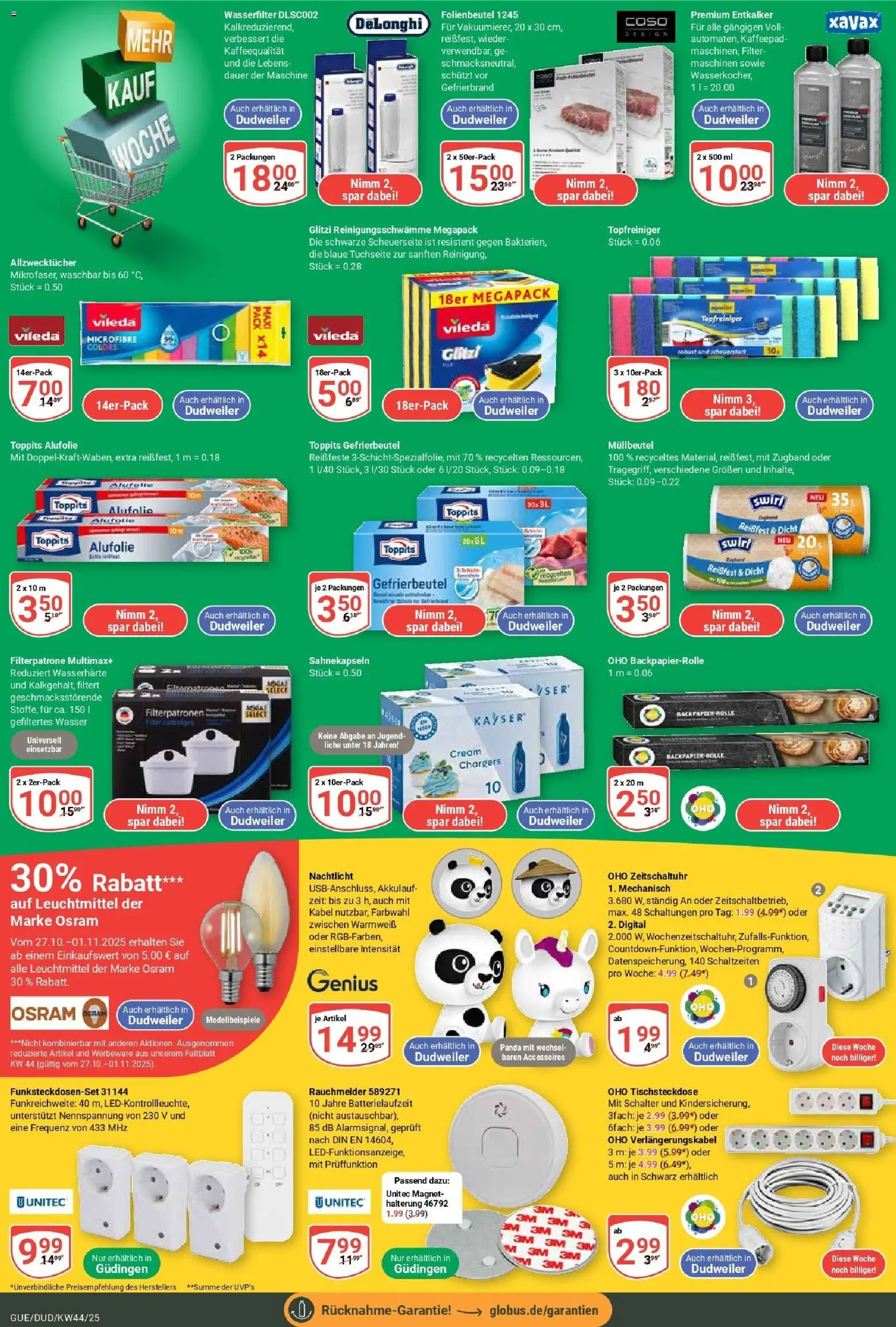 Globus prospekt Saarbrücken-Dudweiler	 – gültig ab 26.10.2025 | Seite: 26 | Produkte: Kabel, Wasser, Nachtlicht