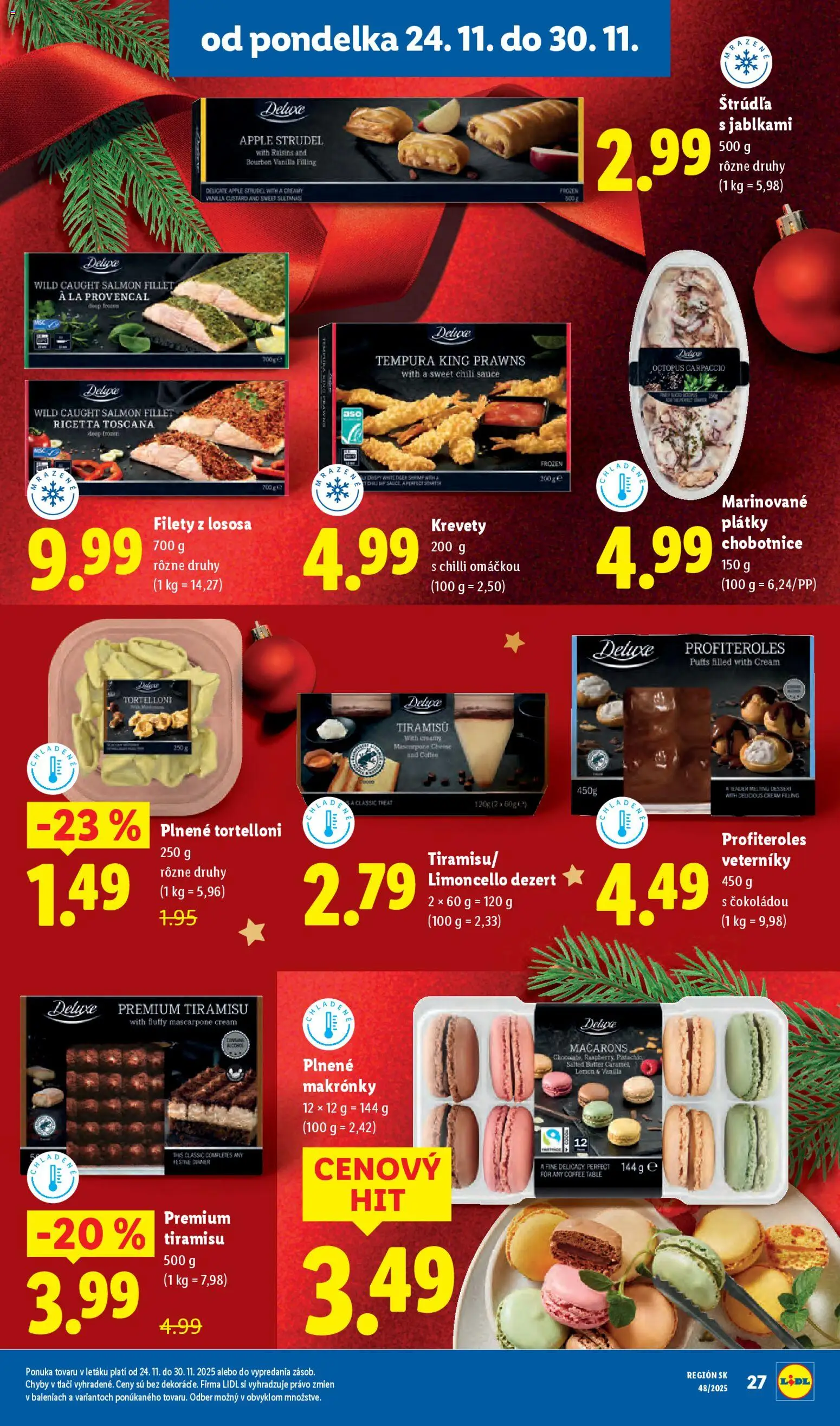 Nové Lidl akcie – leták je platný od 27.11.2025 | Strana: 69 | Produkty: Krevety, Makronky, Bourbon, Mascarpone