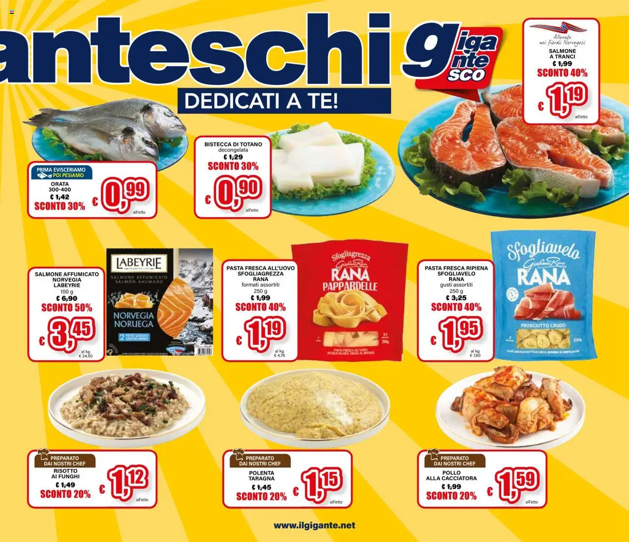 Volantino Il Gigante del 18.09.2025 | Pagina: 11 | Prodotti: Salmone affumicato, Tè, Pasta, Funghi