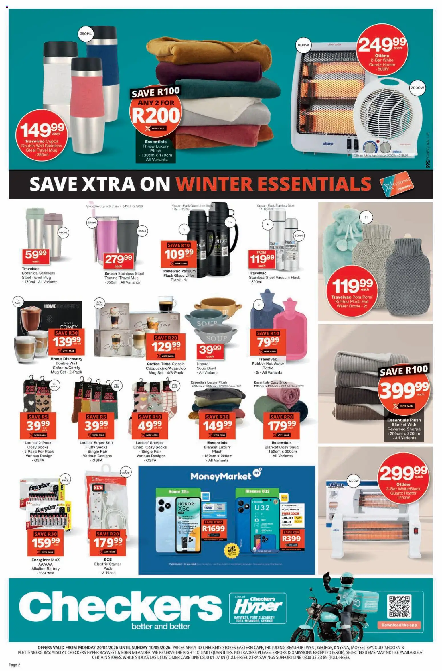 New Checkers catalogue – valid from 20.04.2026 | Page: 14 | Products: Blanket, Battery, Heater, Soup