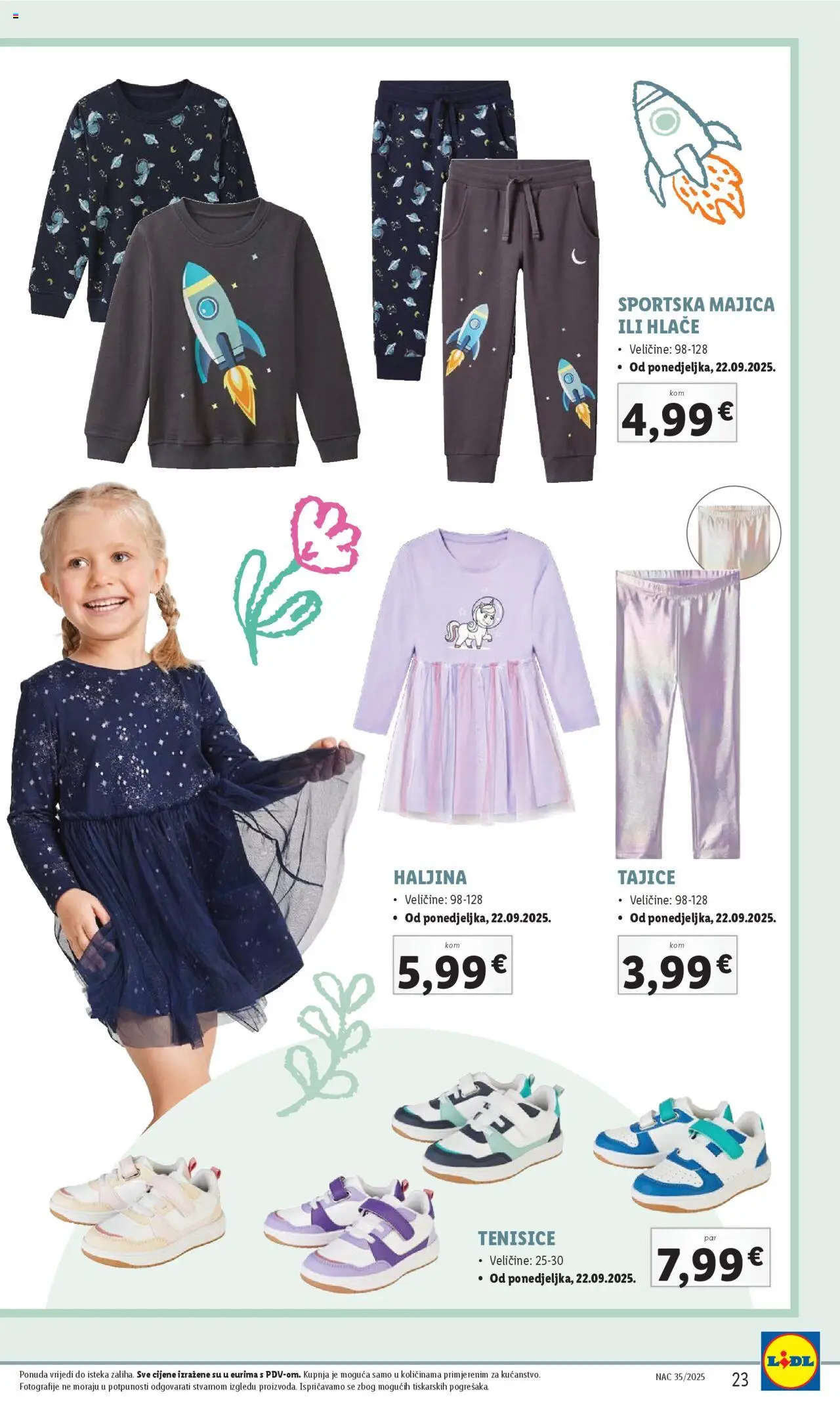 Lidl katalog | vrijedi od 01.08.2025 | Stranica: 23 | Proizvodi: Majica, Hlače, Tajice, Haljina