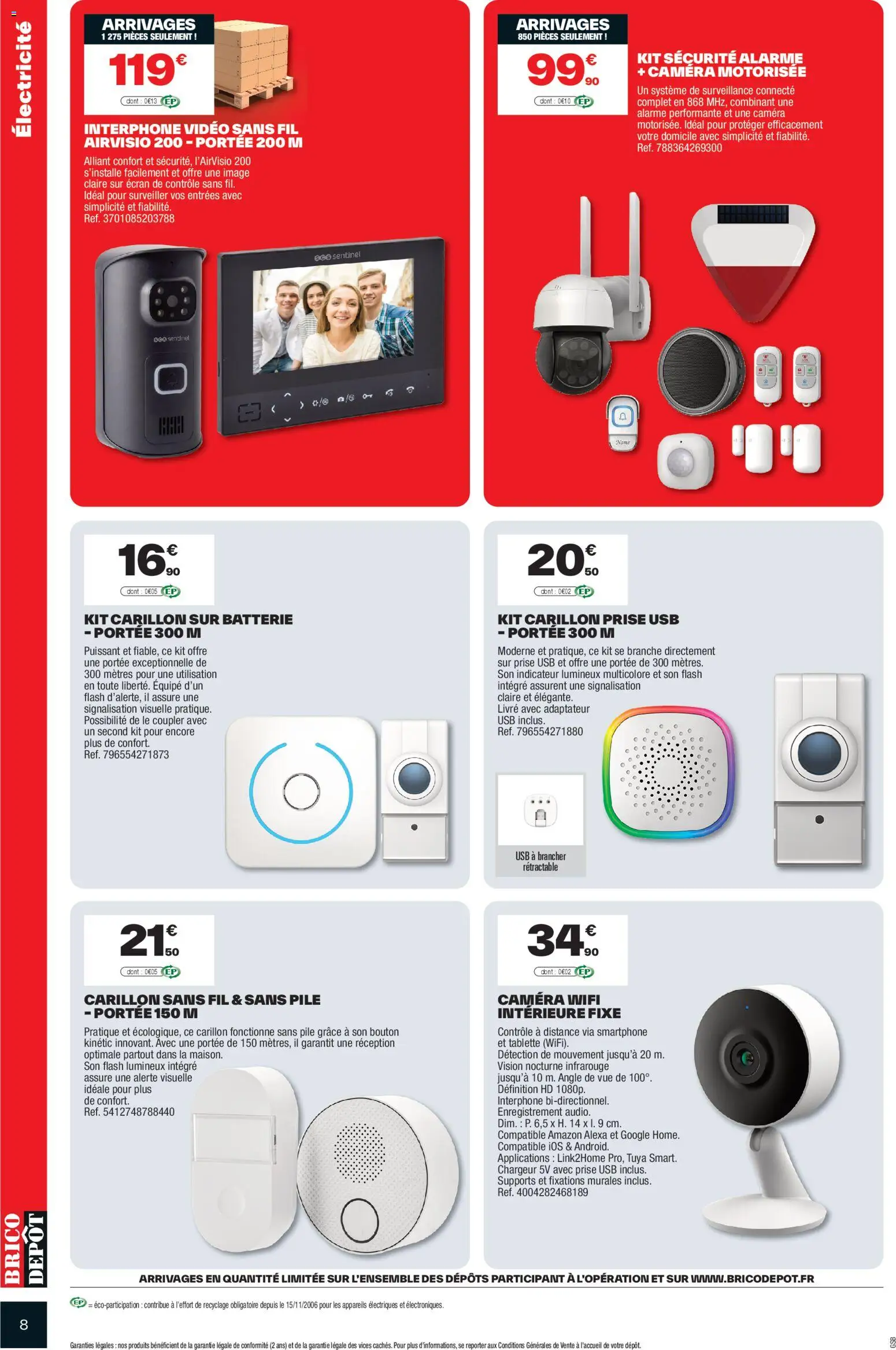 {H1} | Page: 8 | Produits: Prise, Batterie, Interphone, Livre