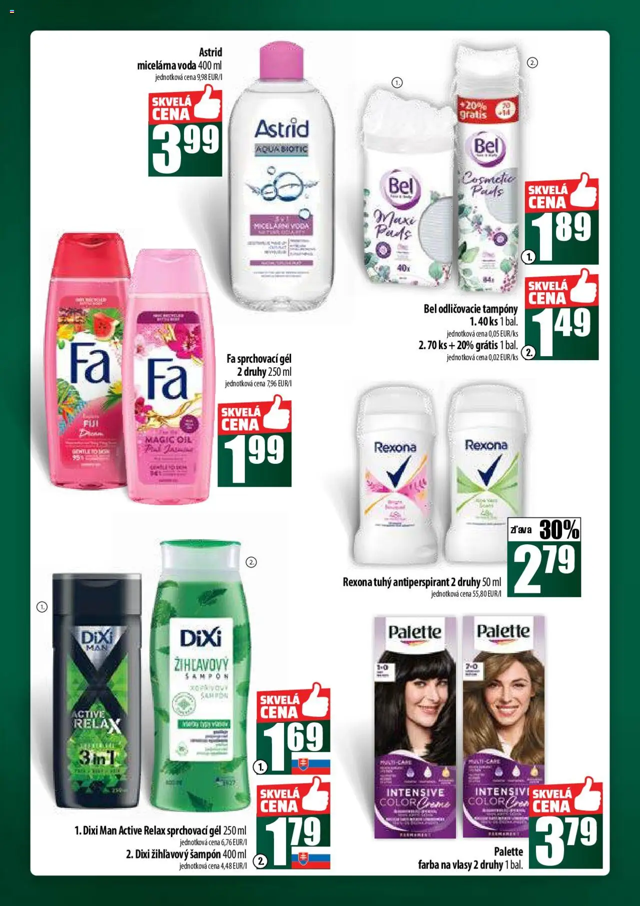 COOP Jednota široká ponuka │ platný od 21.08.2025 | Strana: 56 | Produkty: Šampón, Farba na vlasy, Antiperspirant, Voda