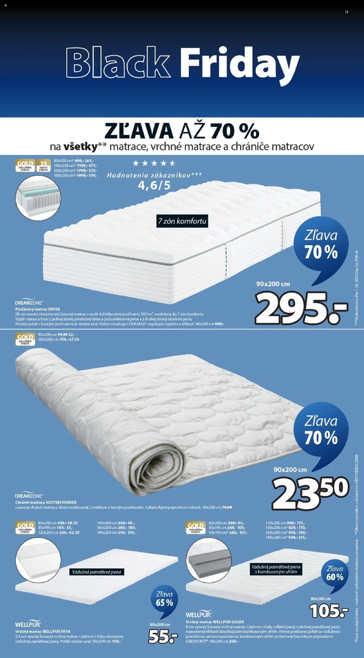 Nové JYSK akcie – leták je platný od 17.11.2025 | Strana: 11 | Produkty: Matrace, Matrac, Vrchný matrac