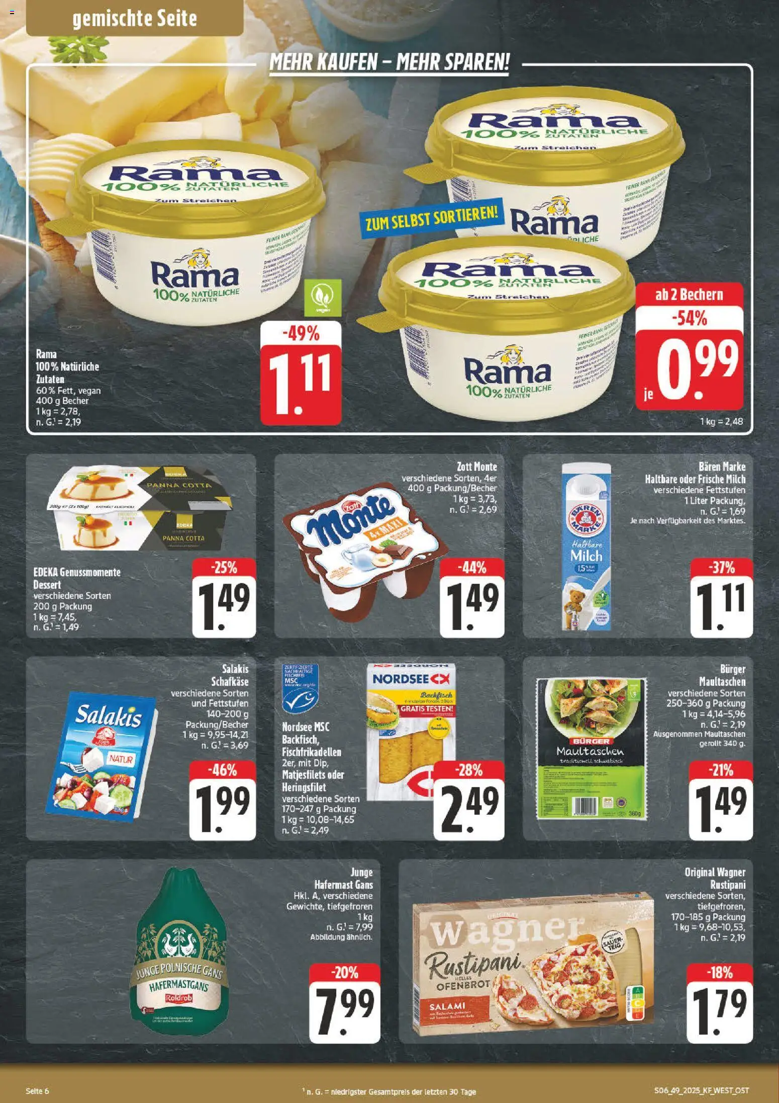 nah & gut Prospekt 	 – gültig ab 01.12.2025 | Seite: 6 | Produkte: Rama, Burger, Salakis, Maultaschen