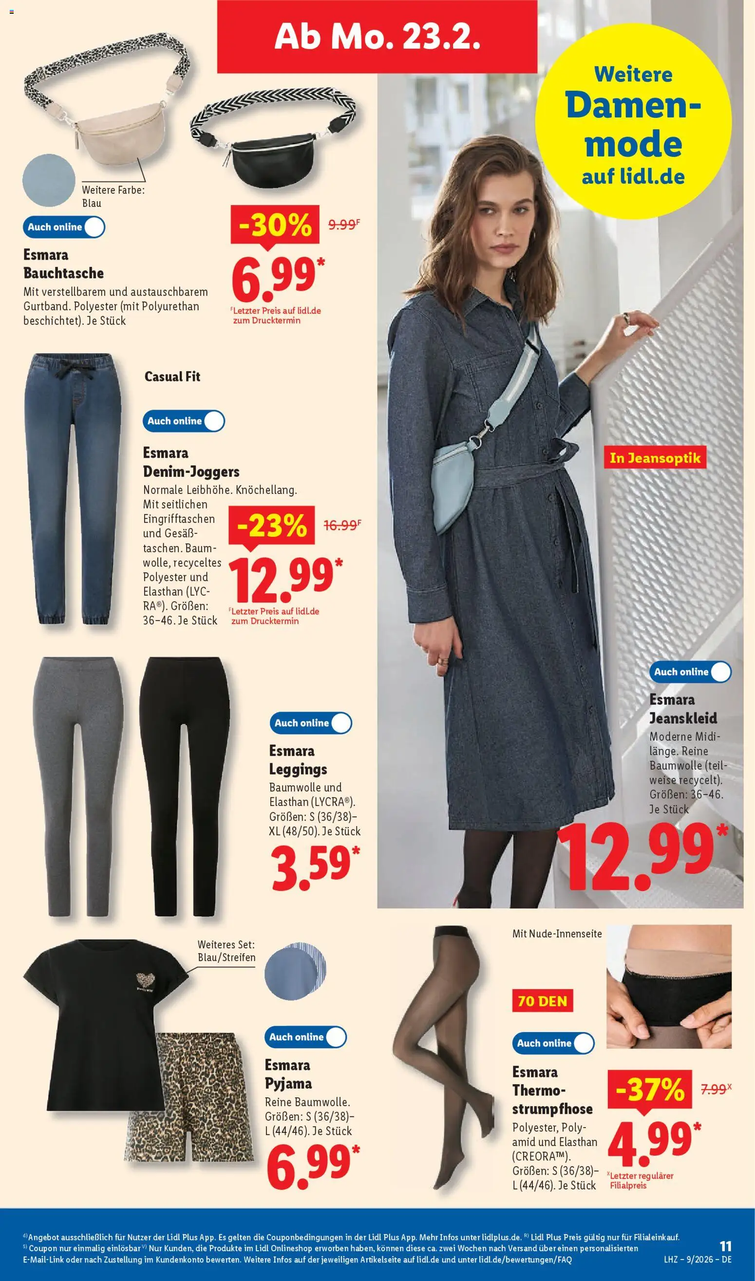 Lidl Prospekt Kornwestheim – gültig ab 23.02.2026 | Seite: 21 | Produkte: Pyjama, Leggings, Strumpfhose