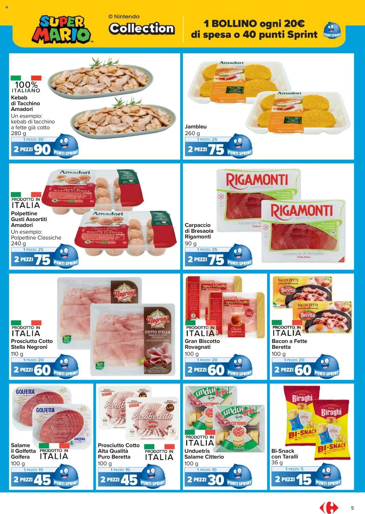 Volantino Carrefour del 10.10.2025 | Pagina: 5 | Prodotti: Prosciutto Cotto, Salame, Bresaola, Tacchino