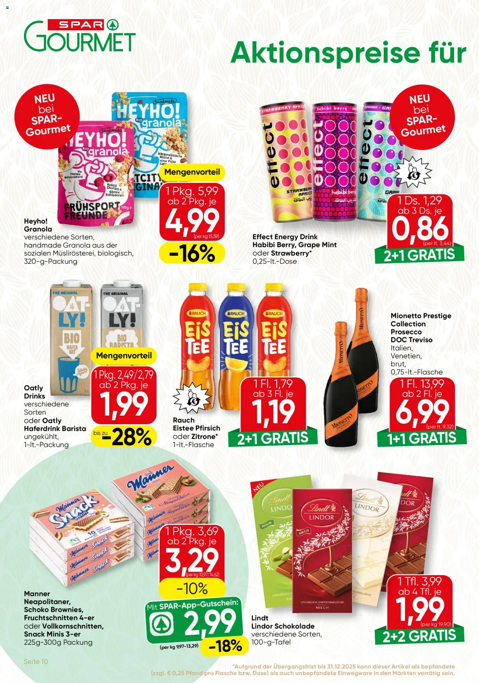 SPAR Gourmet Flugblatt gültig ab 23.10.2025 | Seite: 10 | Produkte: Pfirsich, Milch, Schokolade