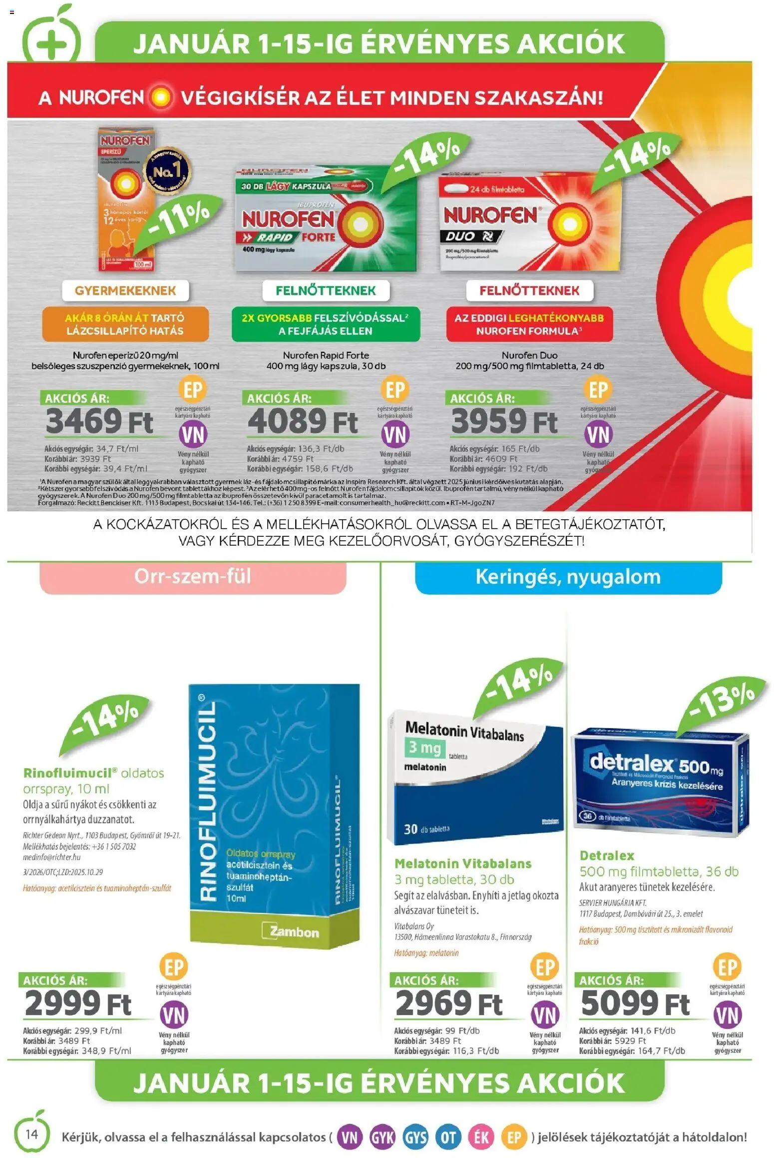 Alma Gyógyszertárak akciós ujság - amely érvényes a következő dátumtól: 01.01.2026 | Oldal: 14