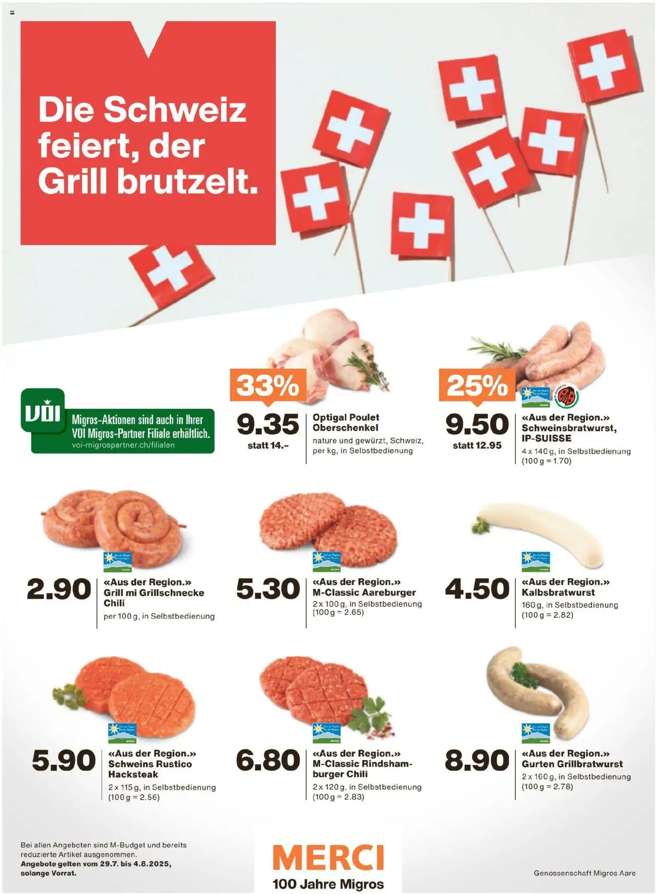 Migros - Magazin ab 28.07.2025 | Seite: 30 | Produkte: Burger, Chili, Grill