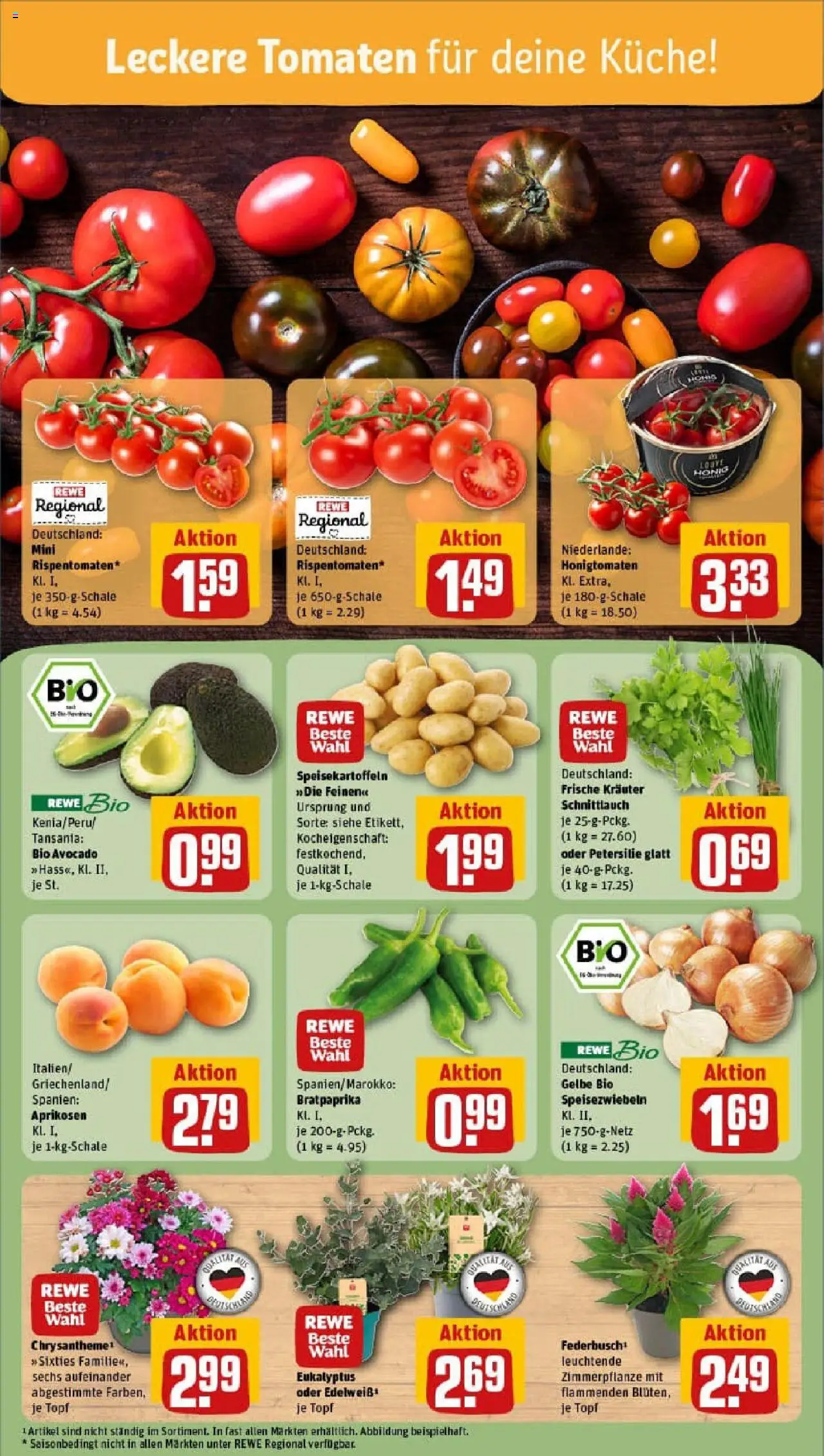 Rewe prospekt Pforzheim	 - gültig ab dem 13.07.2025 | Seite: 5 | Produkte: Küche, Tomaten, Avocado, Petersilie
