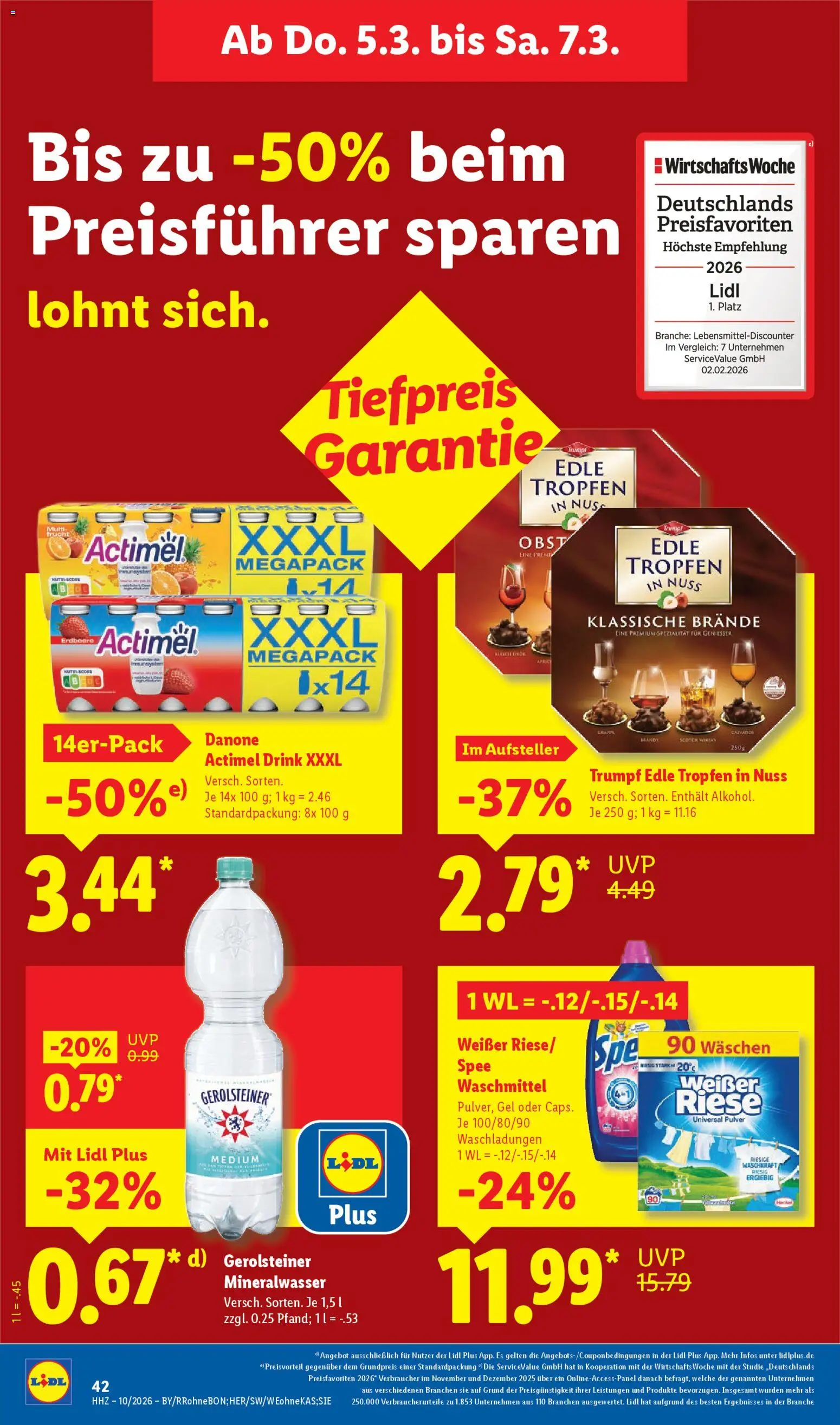 Lidl Prospekt Gundelsheim – gültig ab 02.03.2026 | Seite: 68 | Produkte: Whisky, Actimel, Mineralwasser, Gerolsteiner