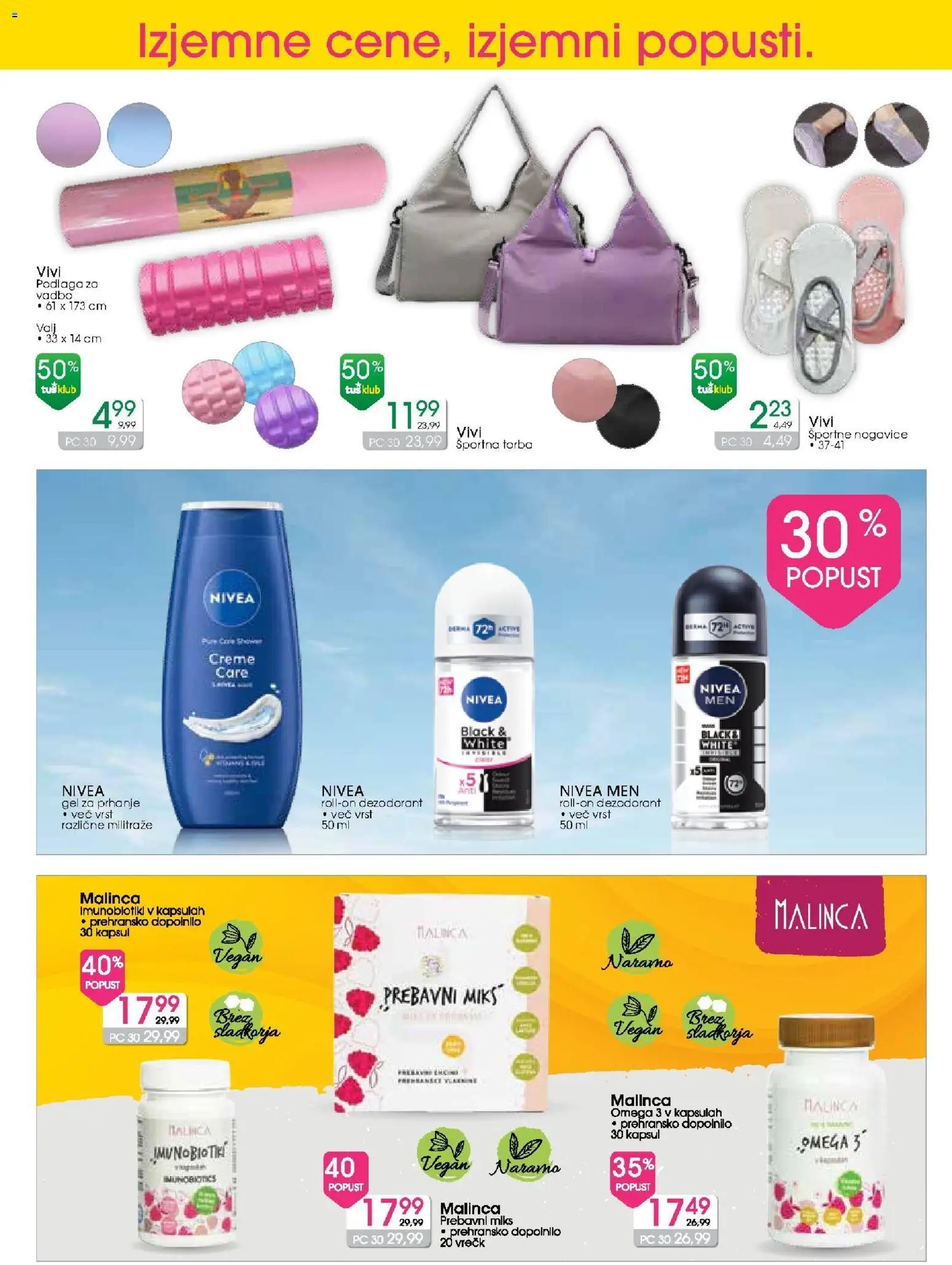 Novi Tuš drogerija katalog ponudbe – veljaven od 11.03.2026 | Stran: 15 | Izdelki: Torba, Športne nogavice, Deodorant, Nogavice