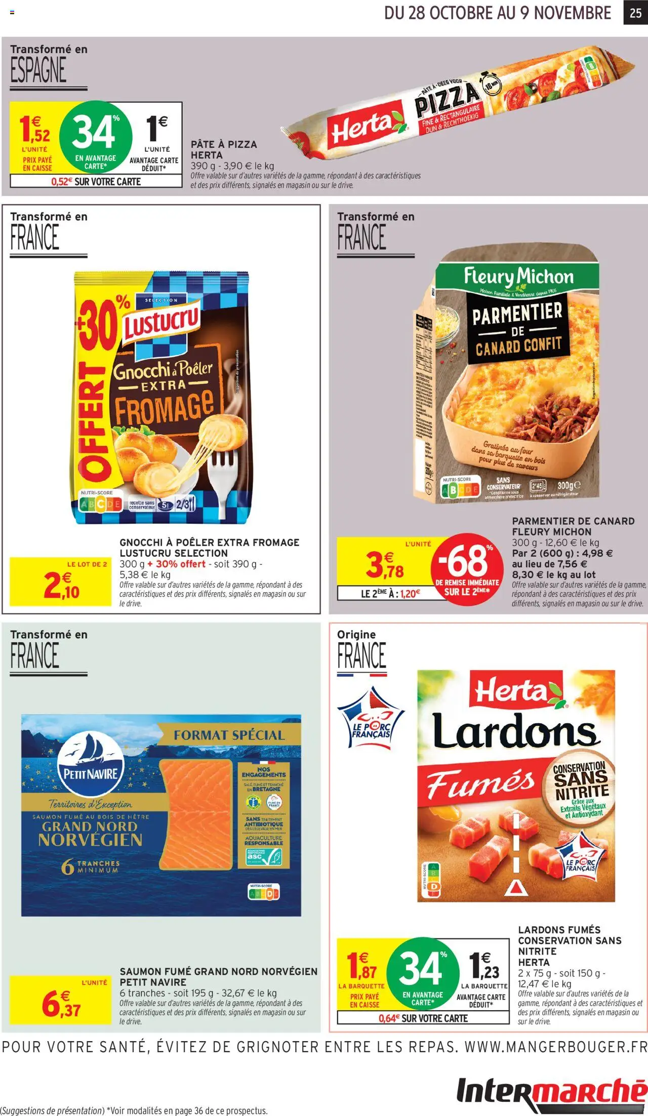 {H1} | Page: 13 | Produits: Four, Lardons, Pâte à pizza, Saumon