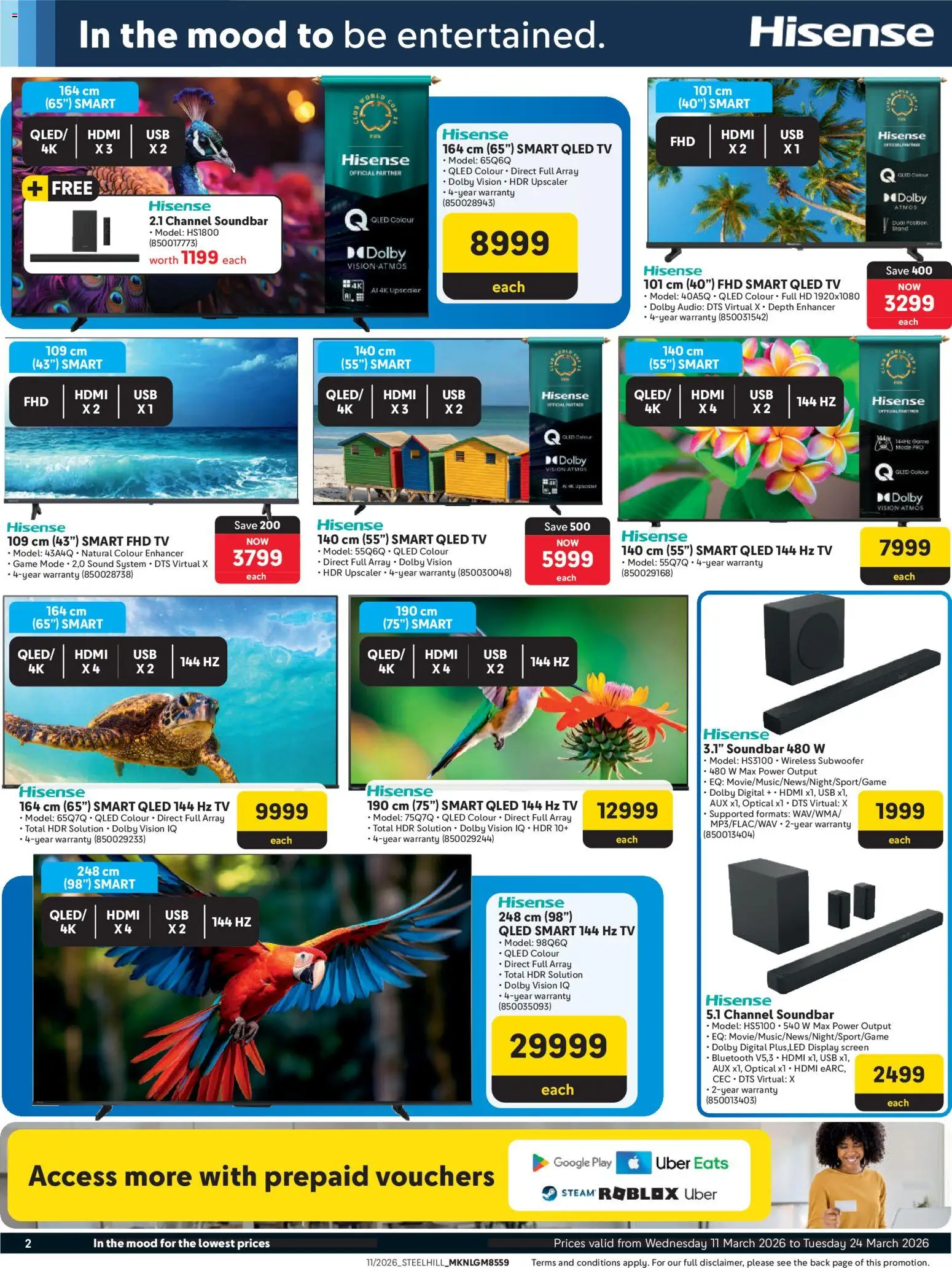 New Makro catalogue – valid from 11.03.2026 | Page: 2 | Products: USB, TV, Soundbar, Subwoofer