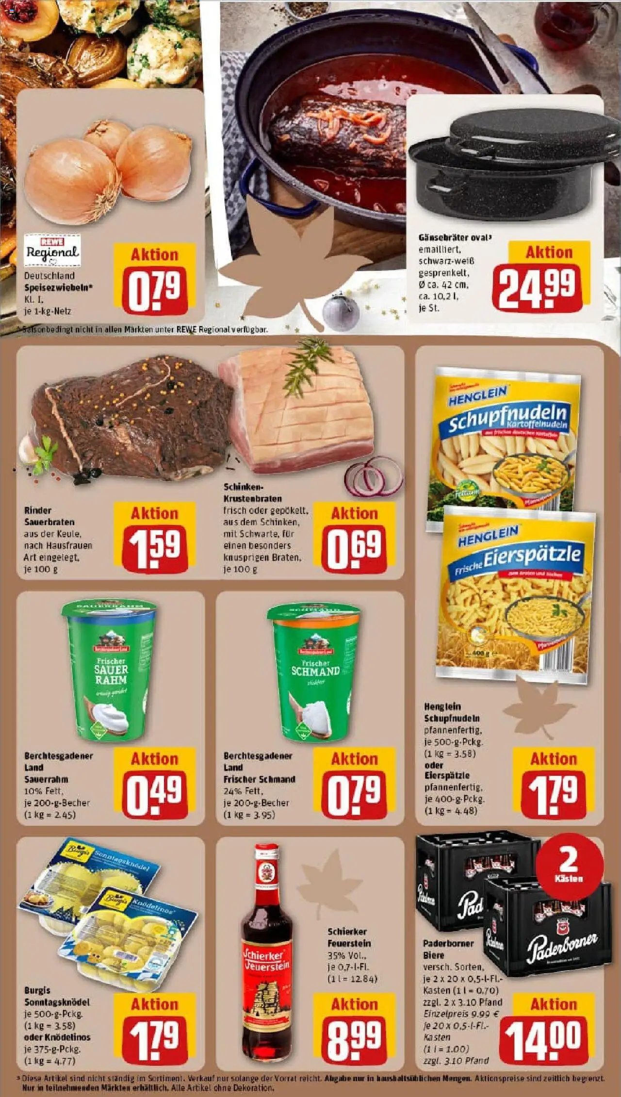 Rewe prospekt Hattingen	 – gültig ab 06.10.2025 | Seite: 17 | Produkte: Krustenbraten, Pasta, Schinken, Sauerrahm