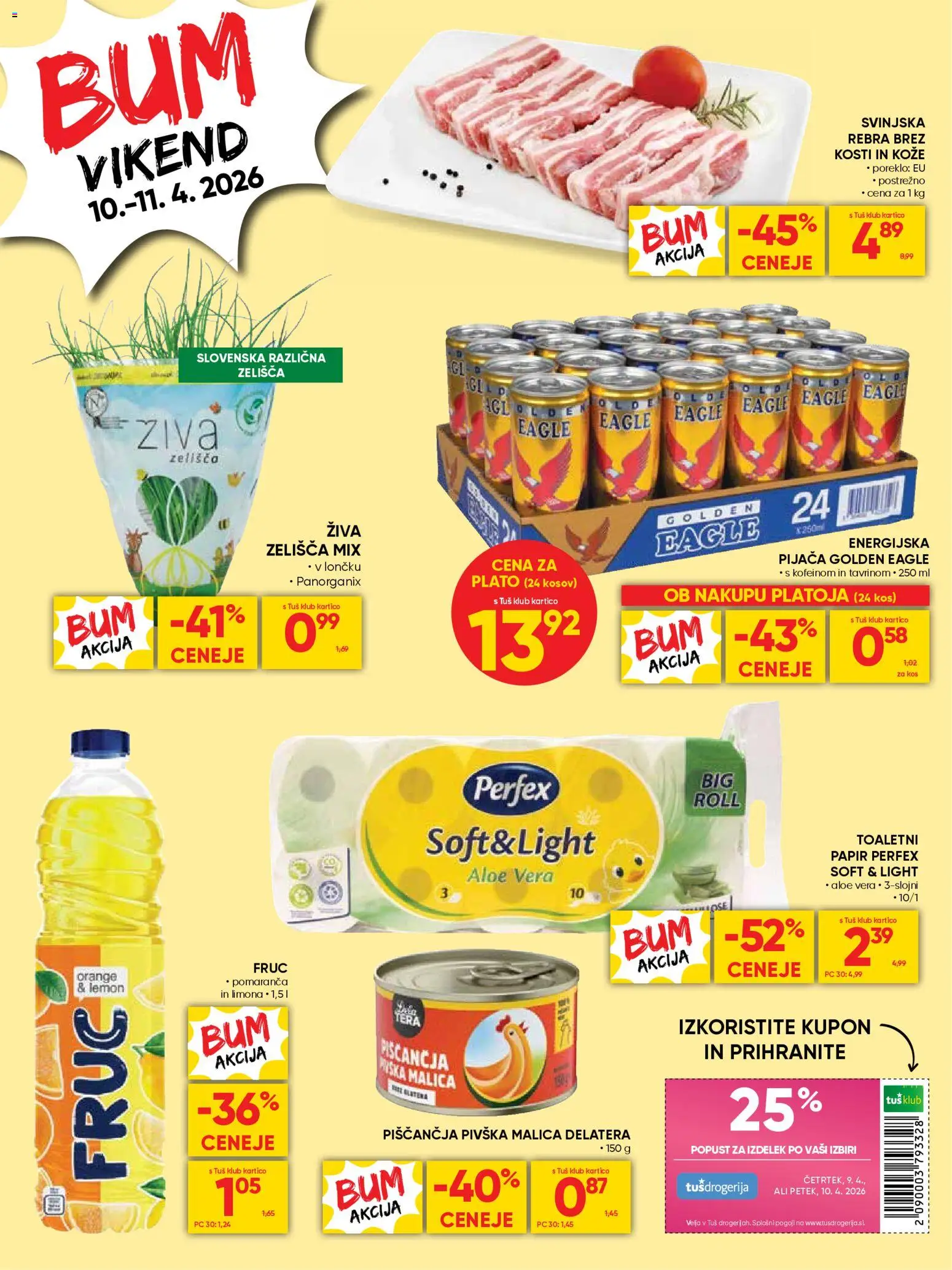 Novi Tuš katalog ponudbe – veljaven od 08.04.2026 | Stran: 16 | Izdelki: Toaletni papir, Kos