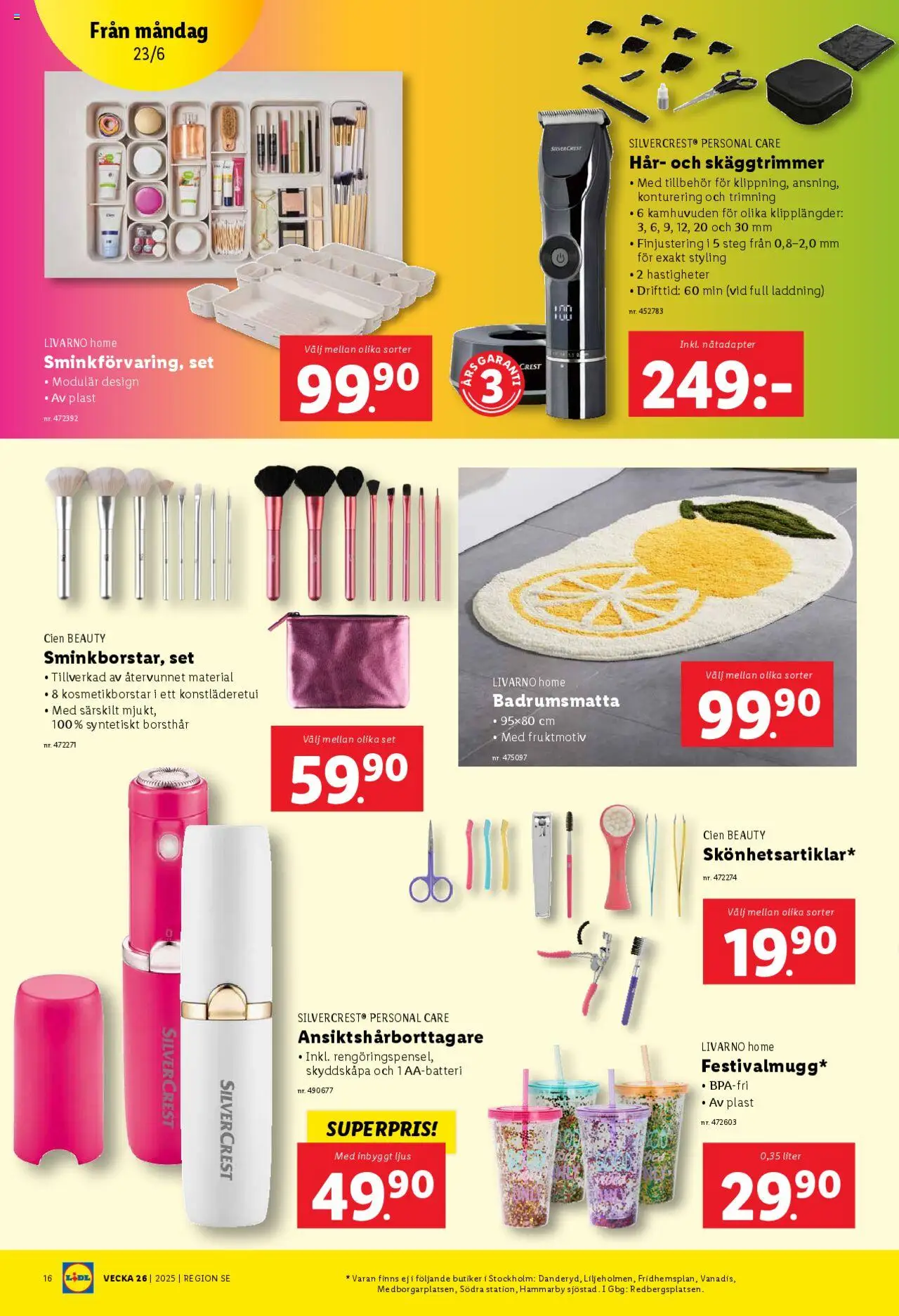 Lidl reklamblad aktuell från 23.06.2025 | Sida: 17 | Produkter: Badrumsmatta, Set, Ljus, Skäggtrimmer