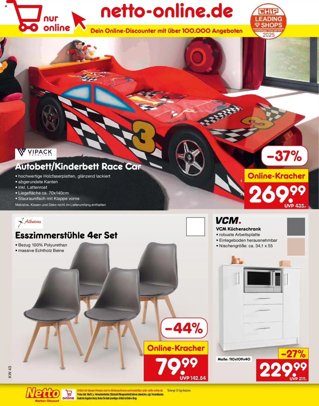 Netto Marken-Discount Prospekt 	 – gültig ab 20.10.2025 | Seite: 64 | Produkte: Esszimmerstühle, Kissen, Lattenrost