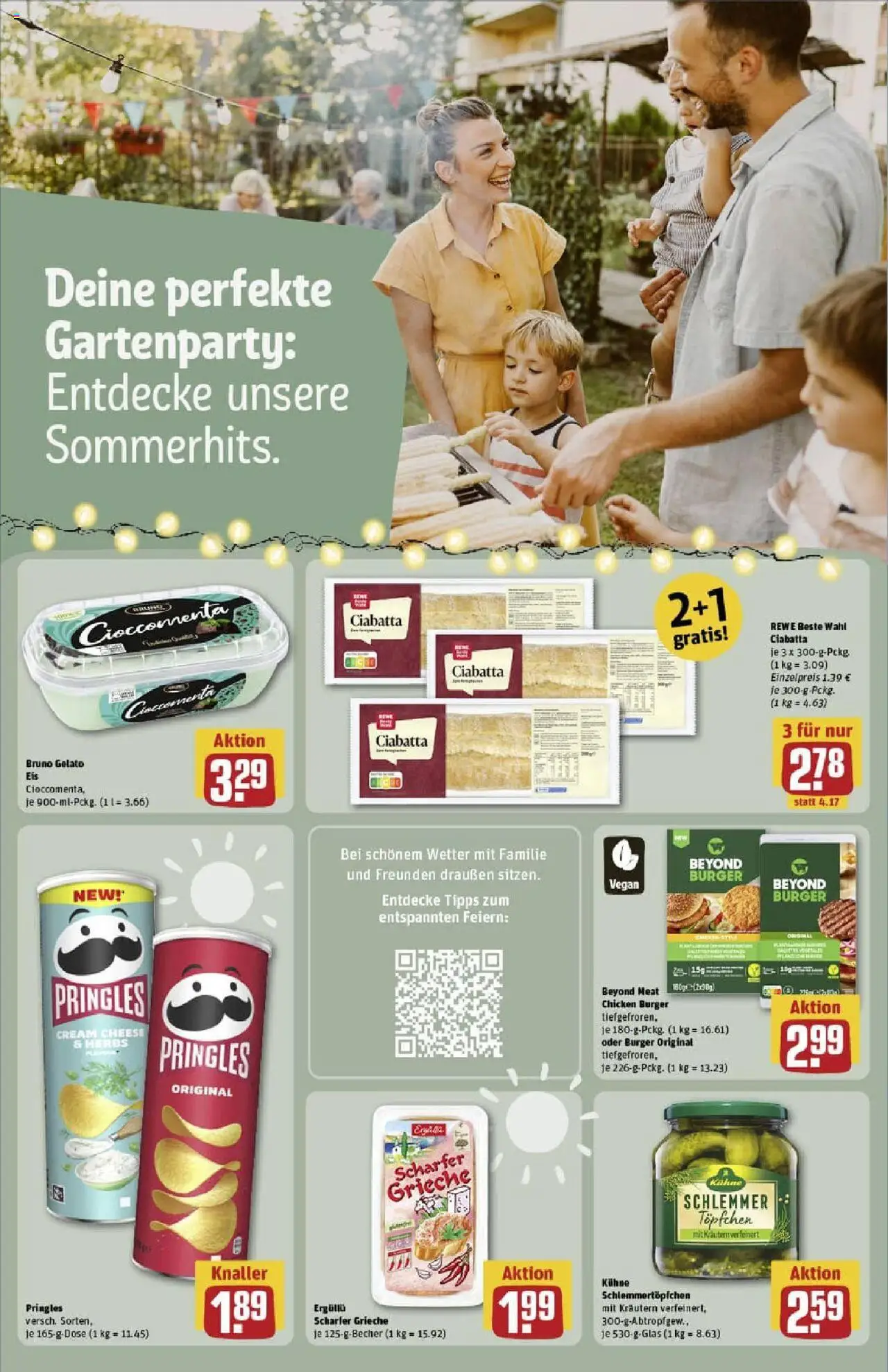 Rewe prospekt Erkelenz	 - gültig ab dem 13.07.2025 | Seite: 18 | Produkte: Burger, Pringles, Eis