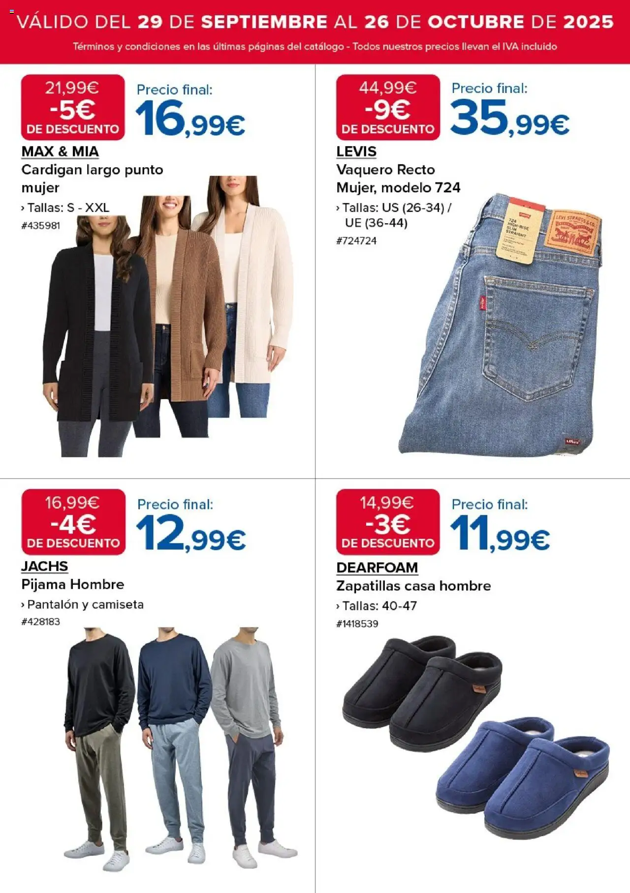 Costco catálogo │ válido desde el 29.09.2025 | Página: 8 | Productos: Pijama, Zapatillas