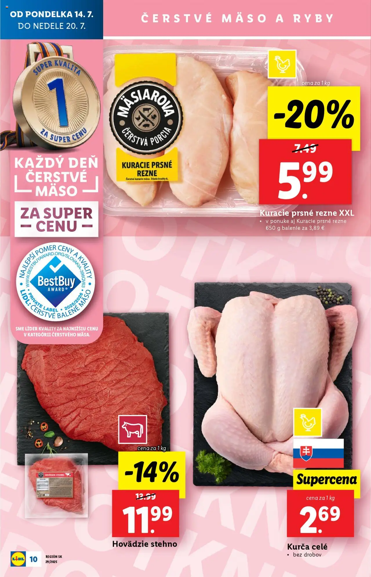 Lidl leták │ platný od 14.07.2025 | Strana: 12 | Produkty: Ryby, Kurča