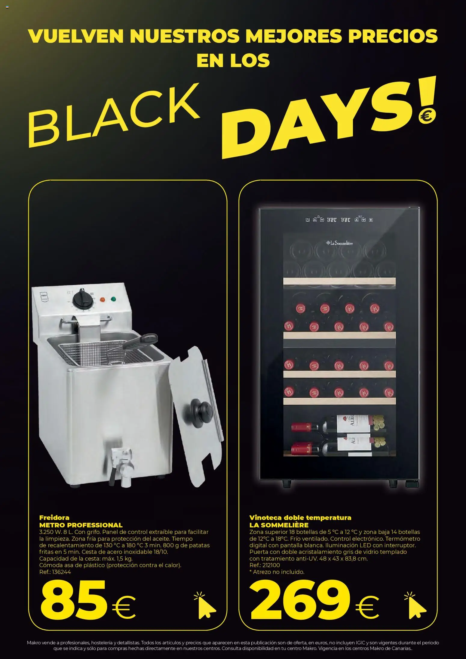 Makro - Black Friday Canarias │ válido desde el 17.11.2025 | Página: 6 | Productos: Termómetro, Freidora, Galette de chaise, Cesta