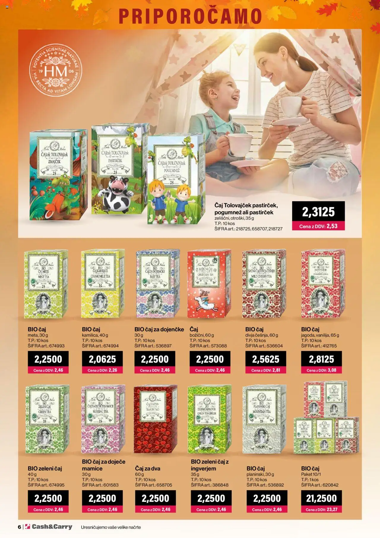 Novi Mercator katalog ponudbe – veljaven od 01.10.2025 | Stran: 6 | Izdelki: Kos, Caj
