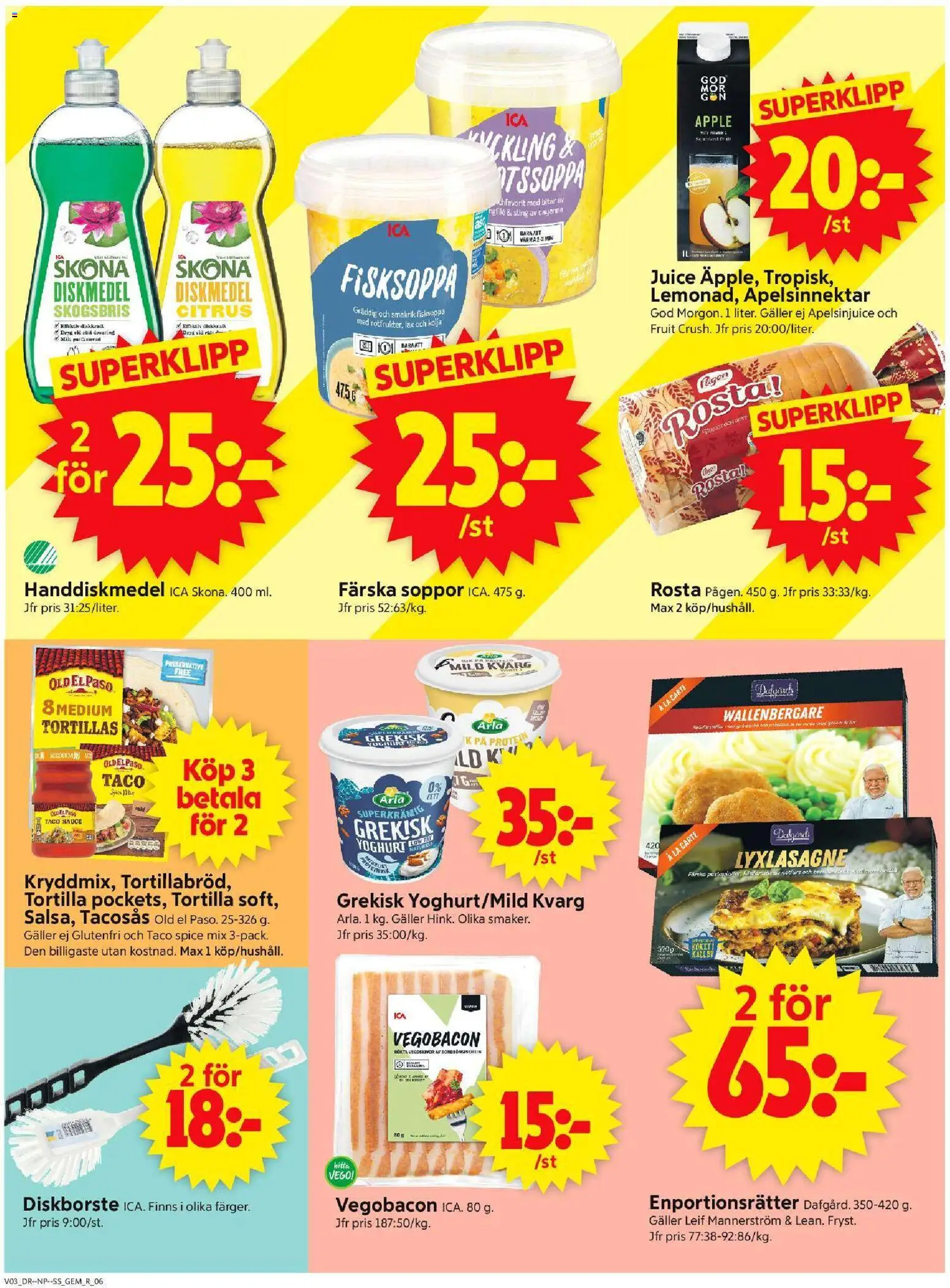 ICA Supermarket reklamblad aktuell från 12.01.2026 | Sida: 8 | Produkter: Gem, Galler, Yoghurt, Kvarg