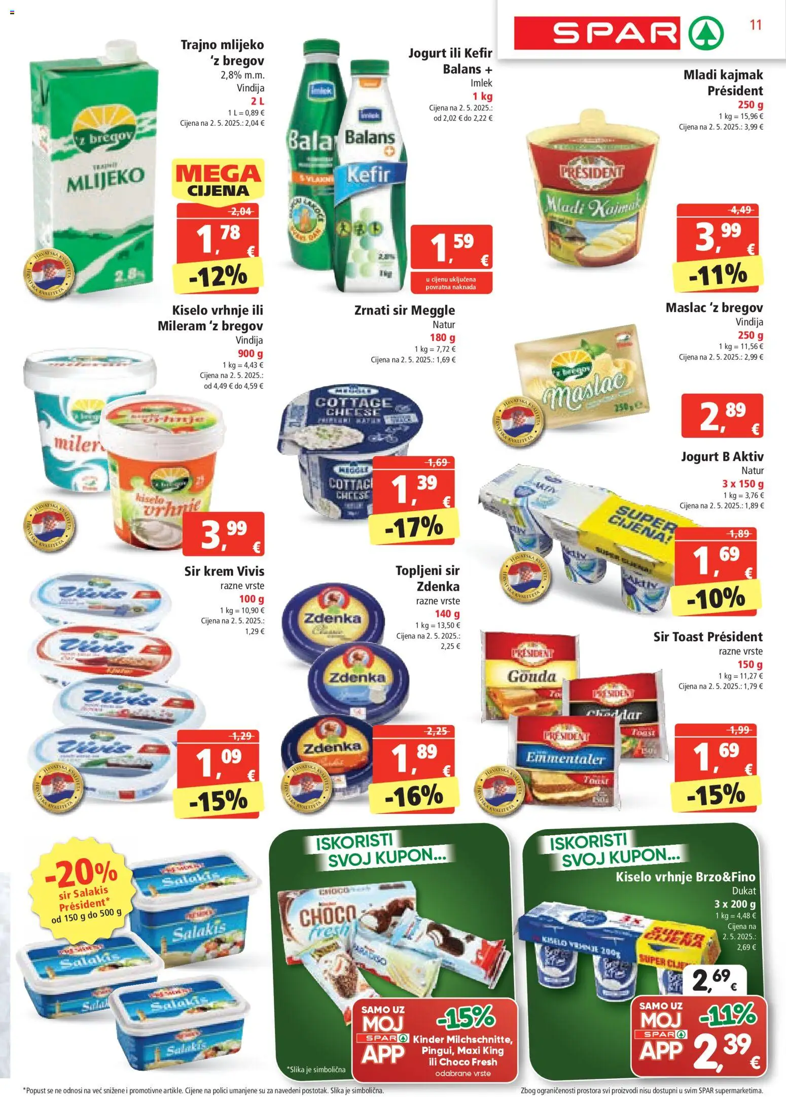 Spar katalog | vrijedi od 29.10.2025 | Stranica: 11 | Proizvodi: Toast, Kefir, Mileram, Gouda