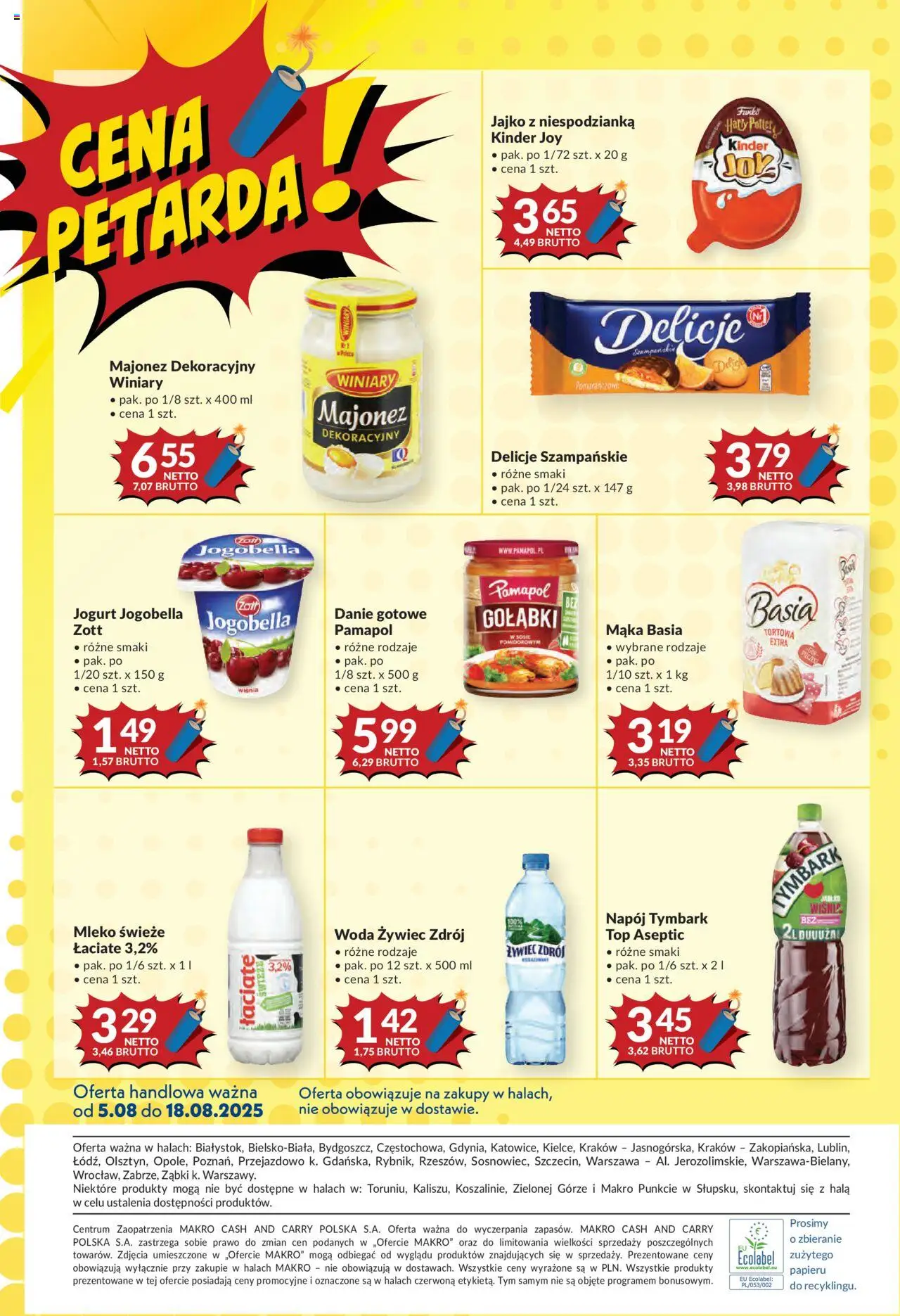 Makro Gazetka - Mega oferty dla Twojego Sklepu oferta z alkoholem od 05.08.2025 | Strona: 12 | Produkty: Mąka basia, Mleko, Jogurt, Majonez