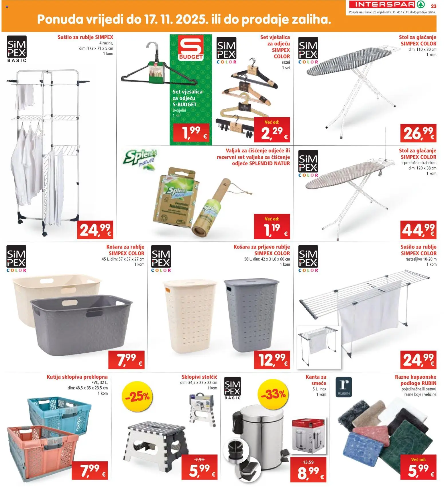 Interspar katalog | vrijedi od 05.11.2025 | Stranica: 26 | Proizvodi: Kutija, Košara, Vješalica, Sušilo za rublje