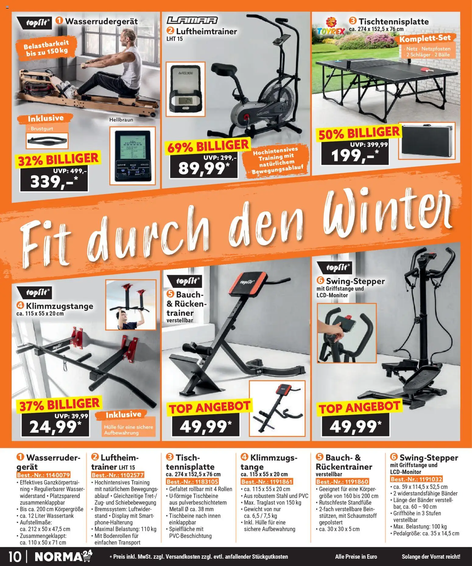 Norma Bestellmagazin Januar 2026 – gültig ab 01.01.2026 | Seite: 10 | Produkte: Top, Hülle, Tisch, Wasser