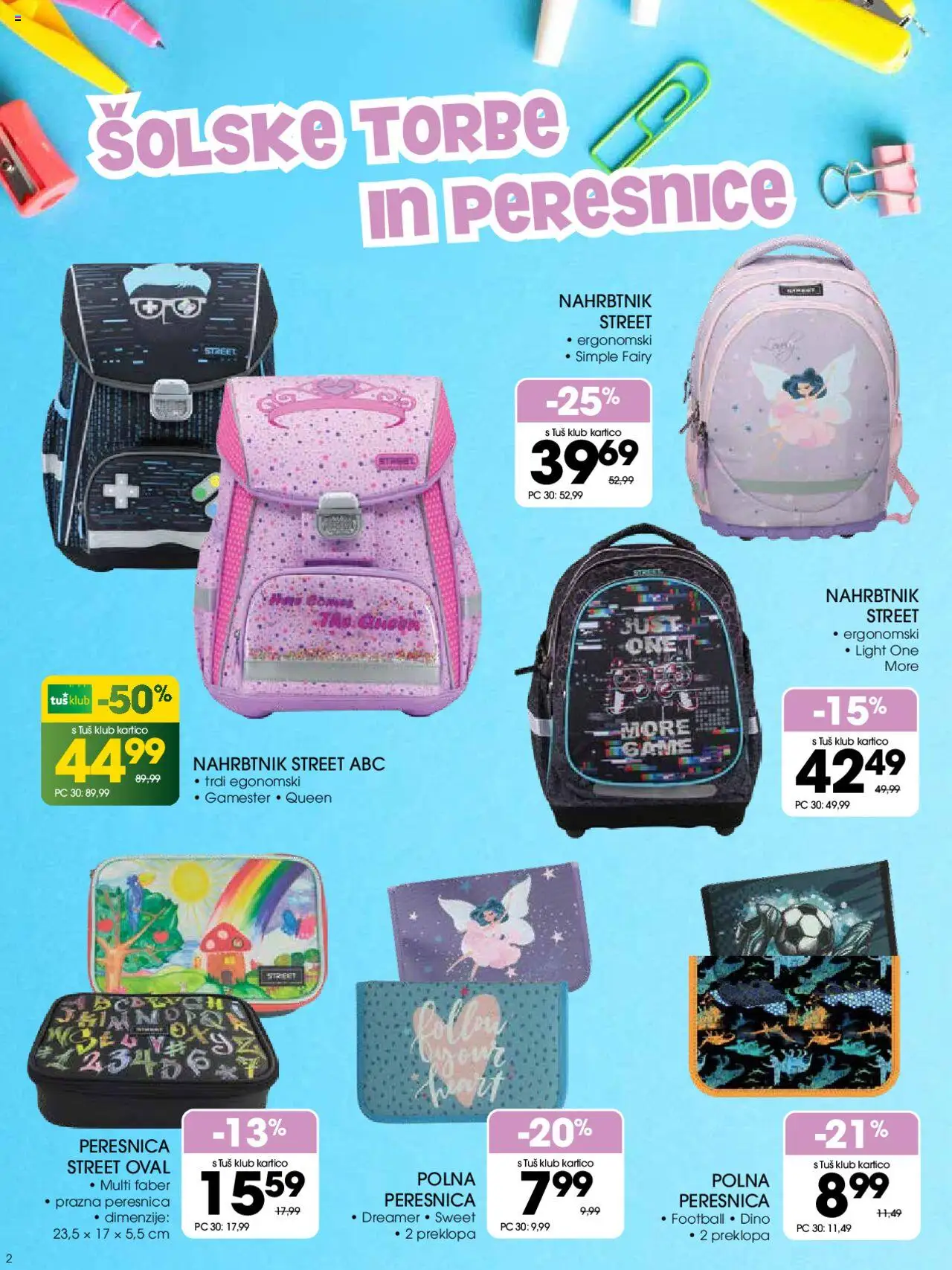 Tuš katalog │ velja od 18.06.2025 | Stran: 2 | Izdelki: Peresnica, Nahrbtnik