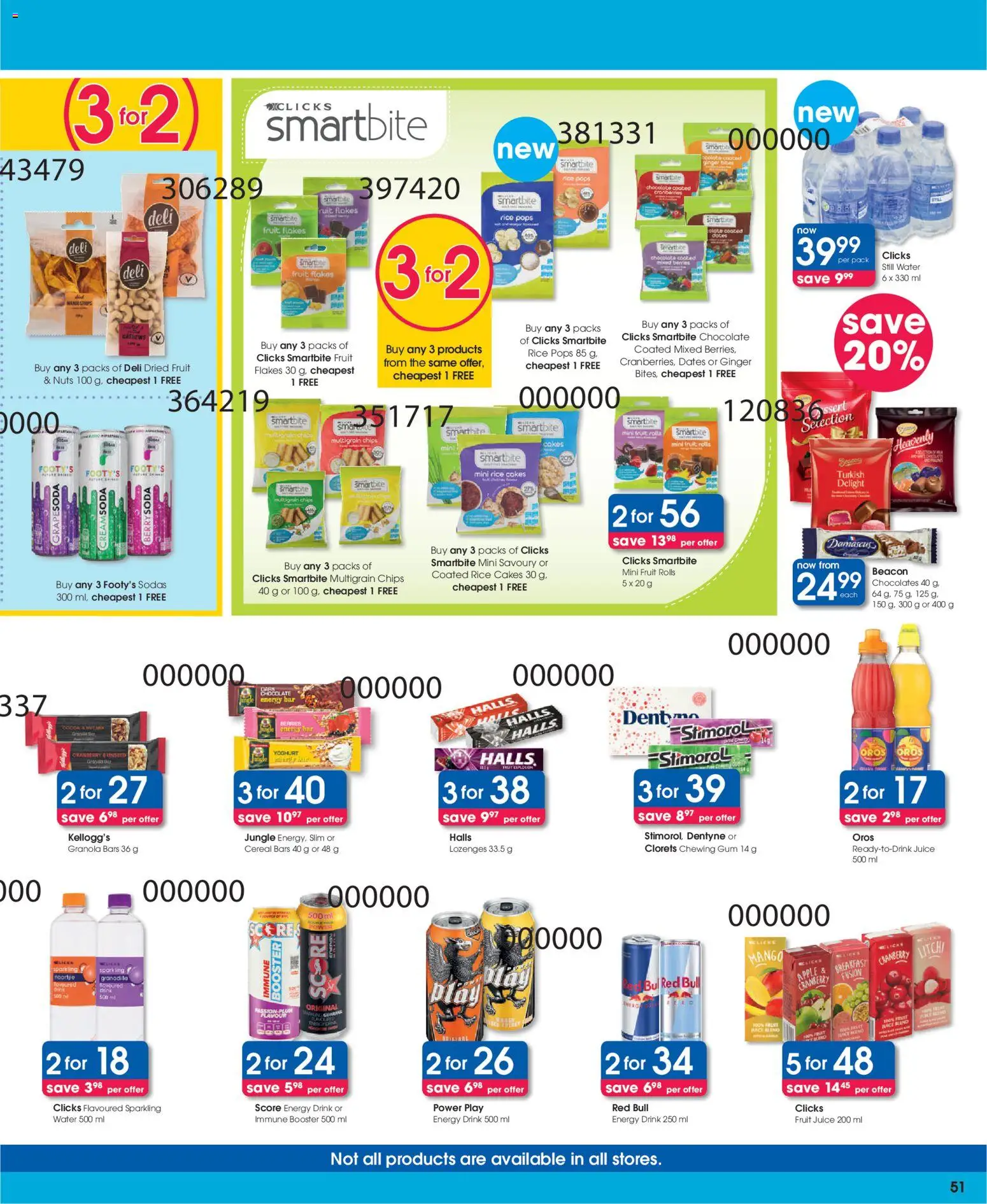New Clicks catalogue – valid from 23.04.2026 | Page: 51 | Products: Juice, Granola bars, Flakes, Mango