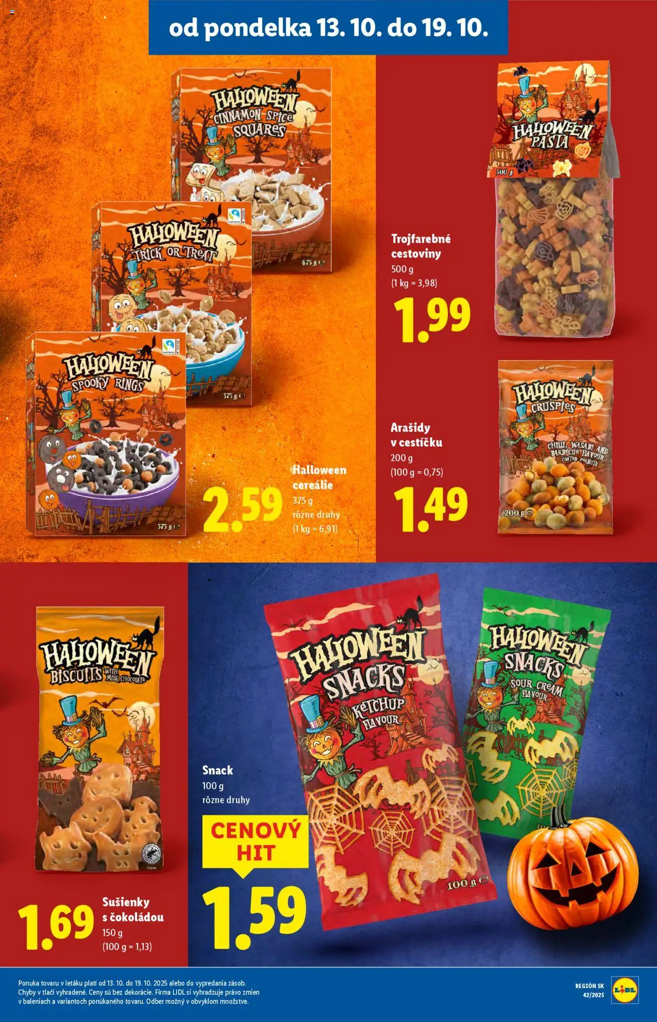 Nové Lidl akcie – leták je platný od 13.10.2025 | Strana: 53 | Produkty: Cestoviny, Cereálie, Arašidy