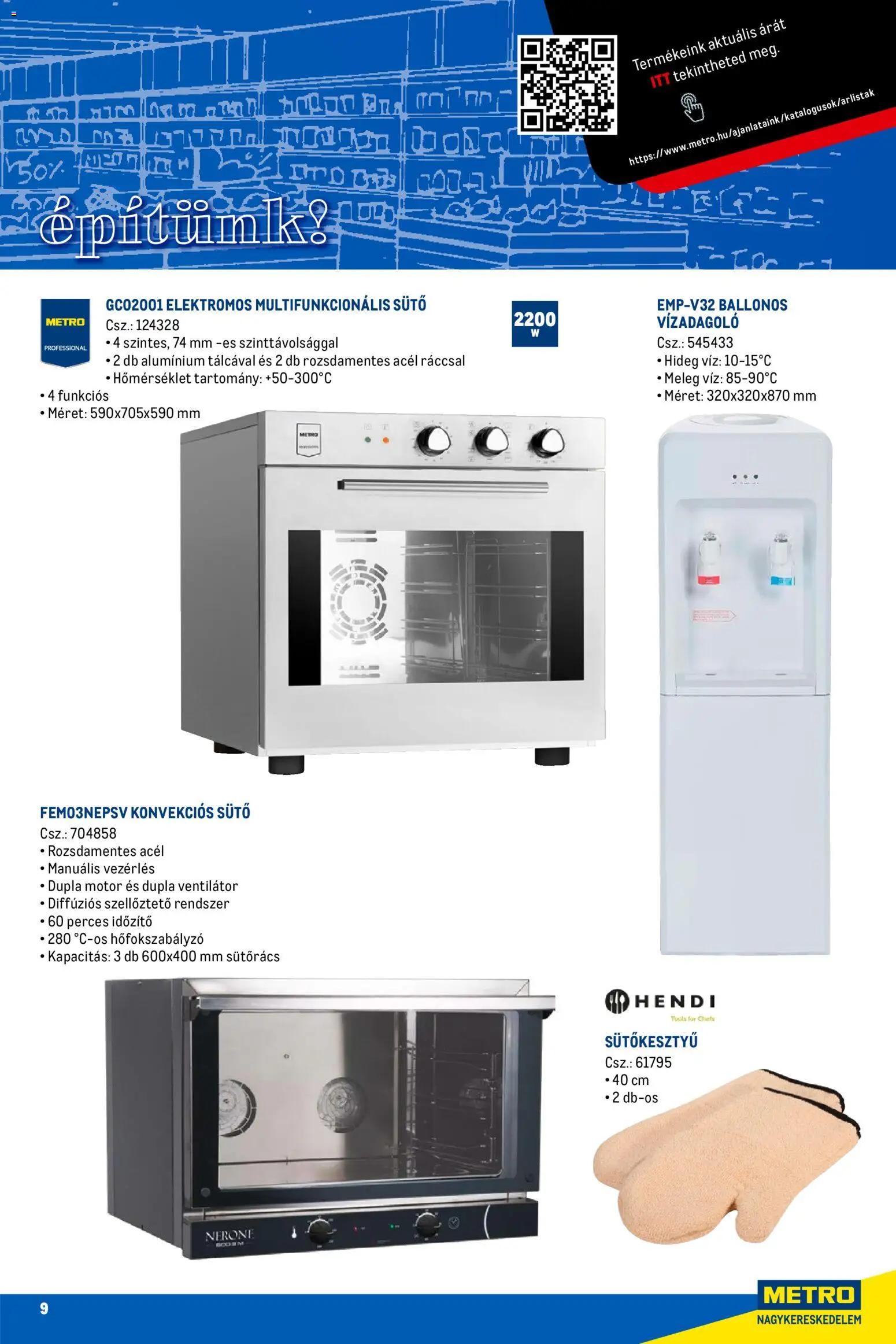 Metro akciós ujság - amely érvényes a következő dátumtól: 01.03.2026 | Oldal: 9 | Termékek: Sütő, Ventilátor