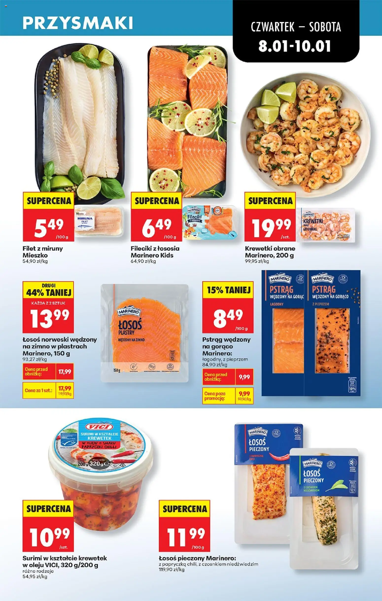 Biedronka gazetka - Oferta w tym tygodniu od 08.01.2026 | Strona: 33 | Produkty: Surimi, Pstrąg, Łosoś, Łosoś norweski