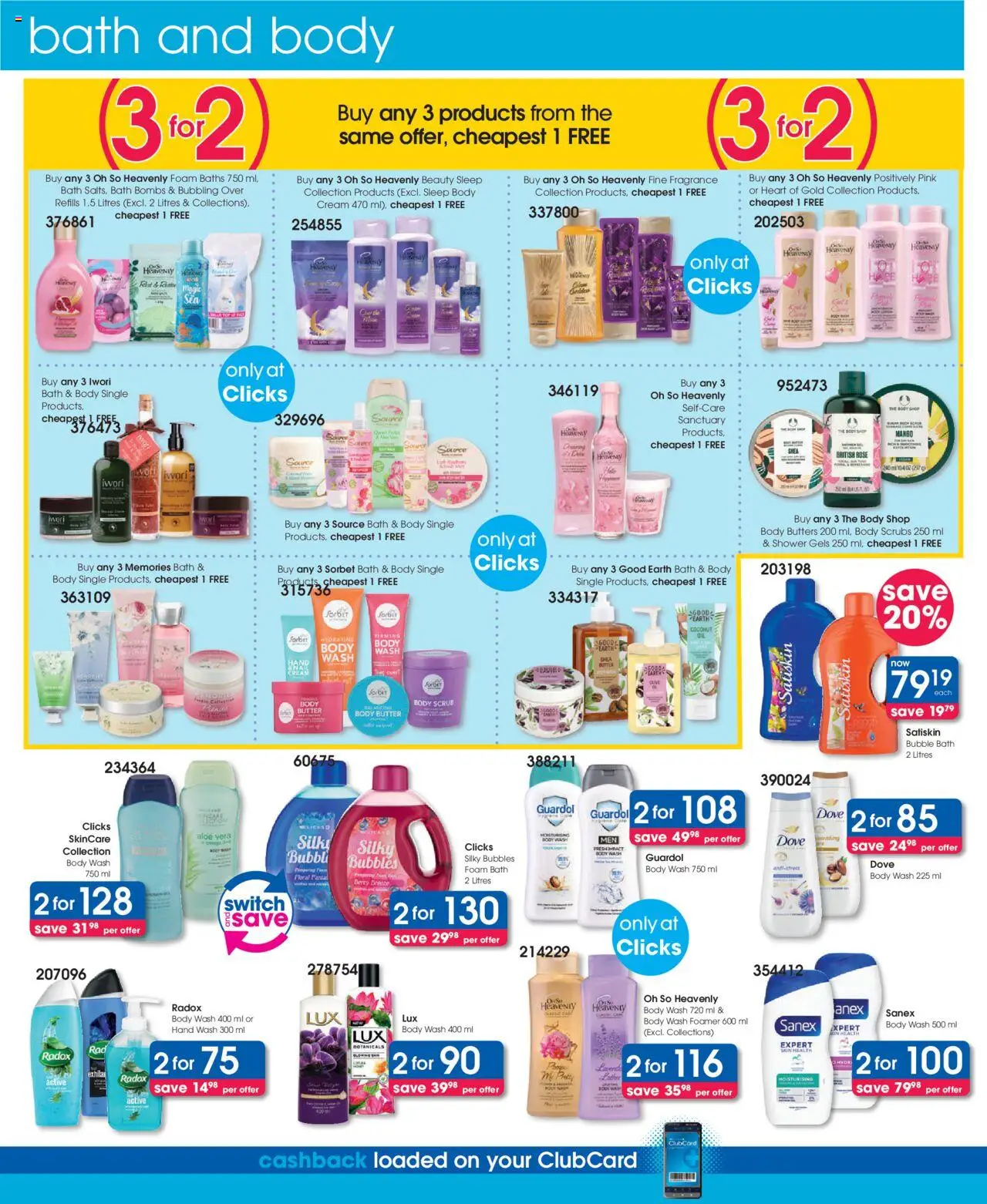 New Clicks catalogue – valid from 09.09.2025 | Page: 20 | Products: Cream, Hand cream, Body wash, Scrub