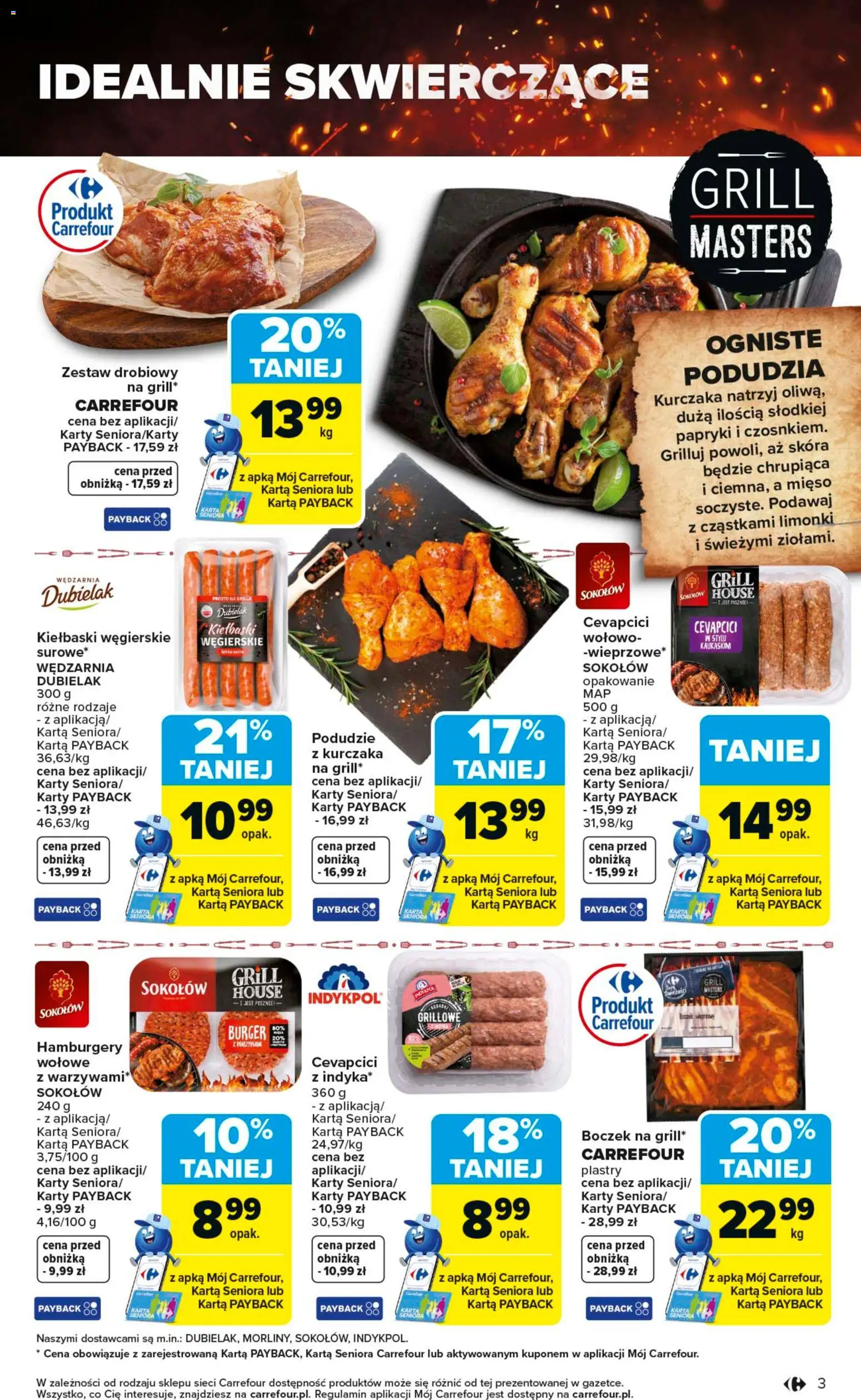 Carrefour gazetka - Misja:Grill Cię wzywa od 23.04.2026 | Strona: 3 | Produkty: Karta, Mięso, Grill, Hamburgery