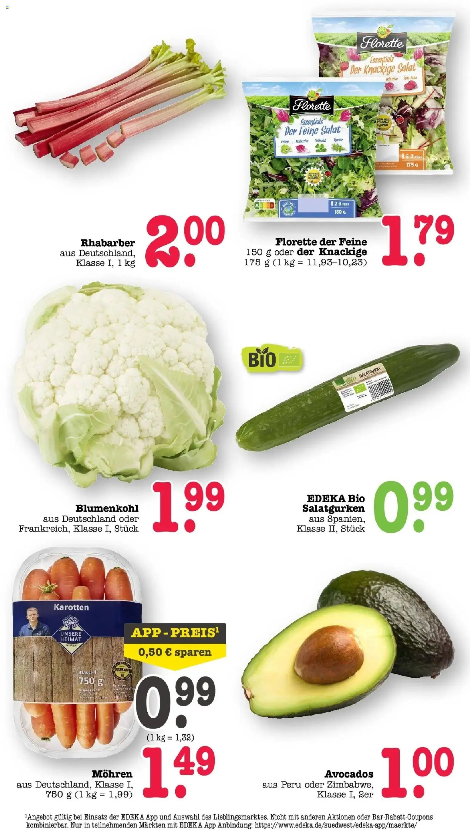 Edeka prospekt Offenbach	 – gültig ab 20.04.2026 | Seite: 21 | Produkte: Blumen, Mohren, Rhabarber, Salat