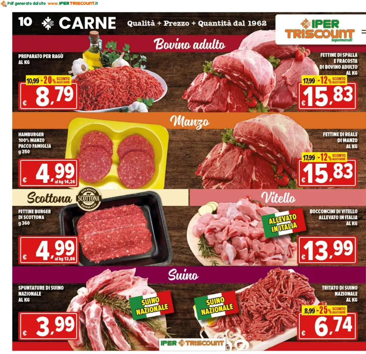 Volantino Ipertriscount del 29.04.2026 | Pagina: 10 | Prodotti: Bovino, Mango, Vitello, Hamburger