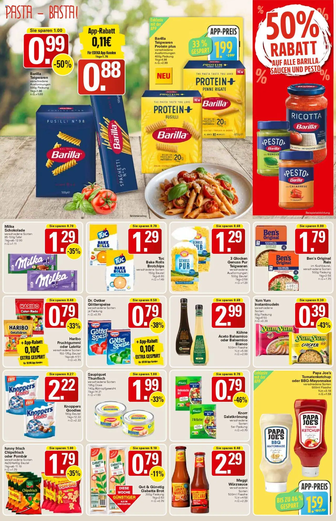 WEZ Prospekt - gültig ab dem 28.07.2025 | Seite: 11 | Produkte: Schokolade, Funny frisch, Knoppers, Pasta