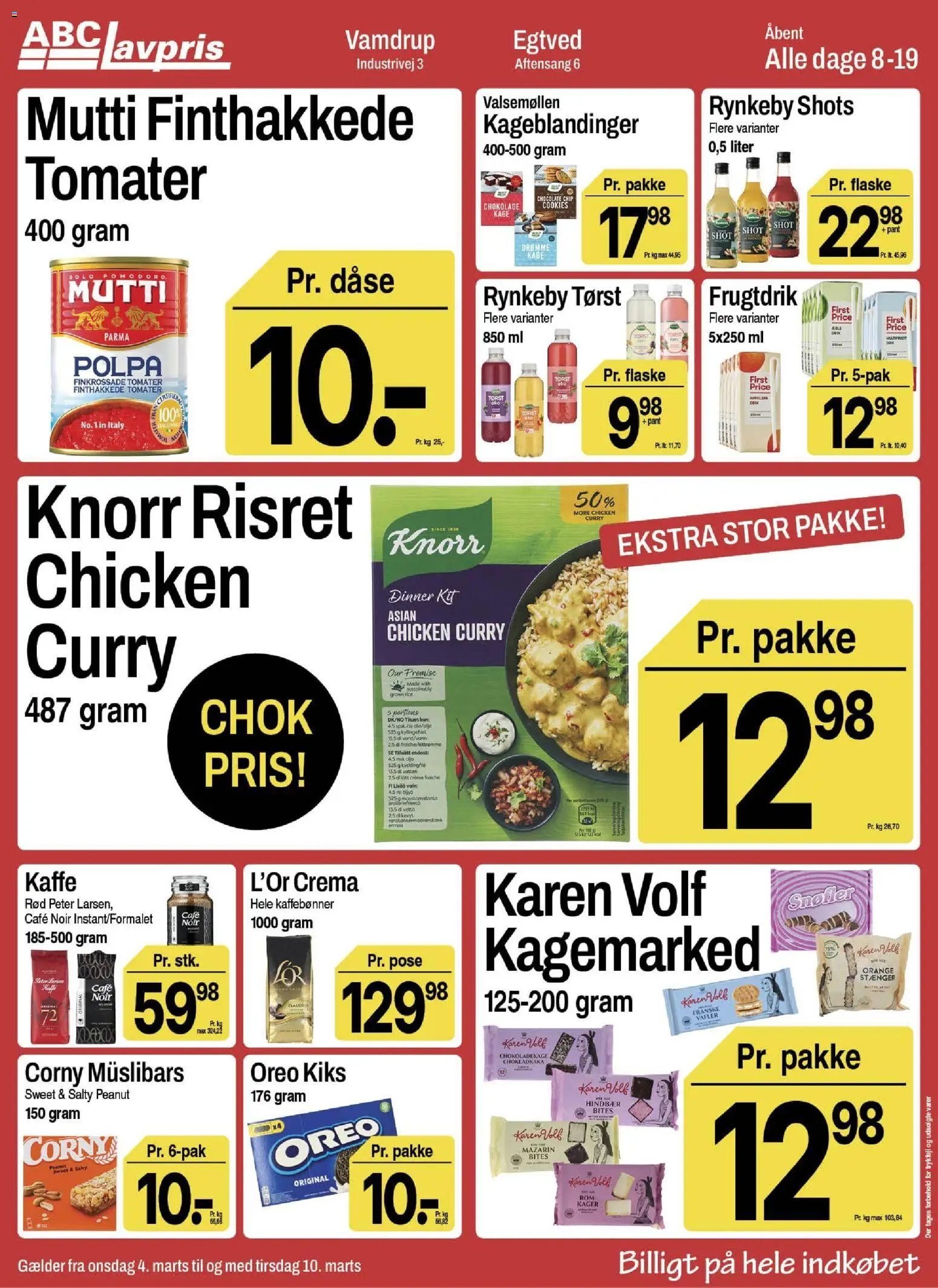 Abc Lavpris tilbudsavis – gyldig fra 04.03.2026 | Side: 7 | Produkter: Chokolade, Tomater, Hindbær, Oreo