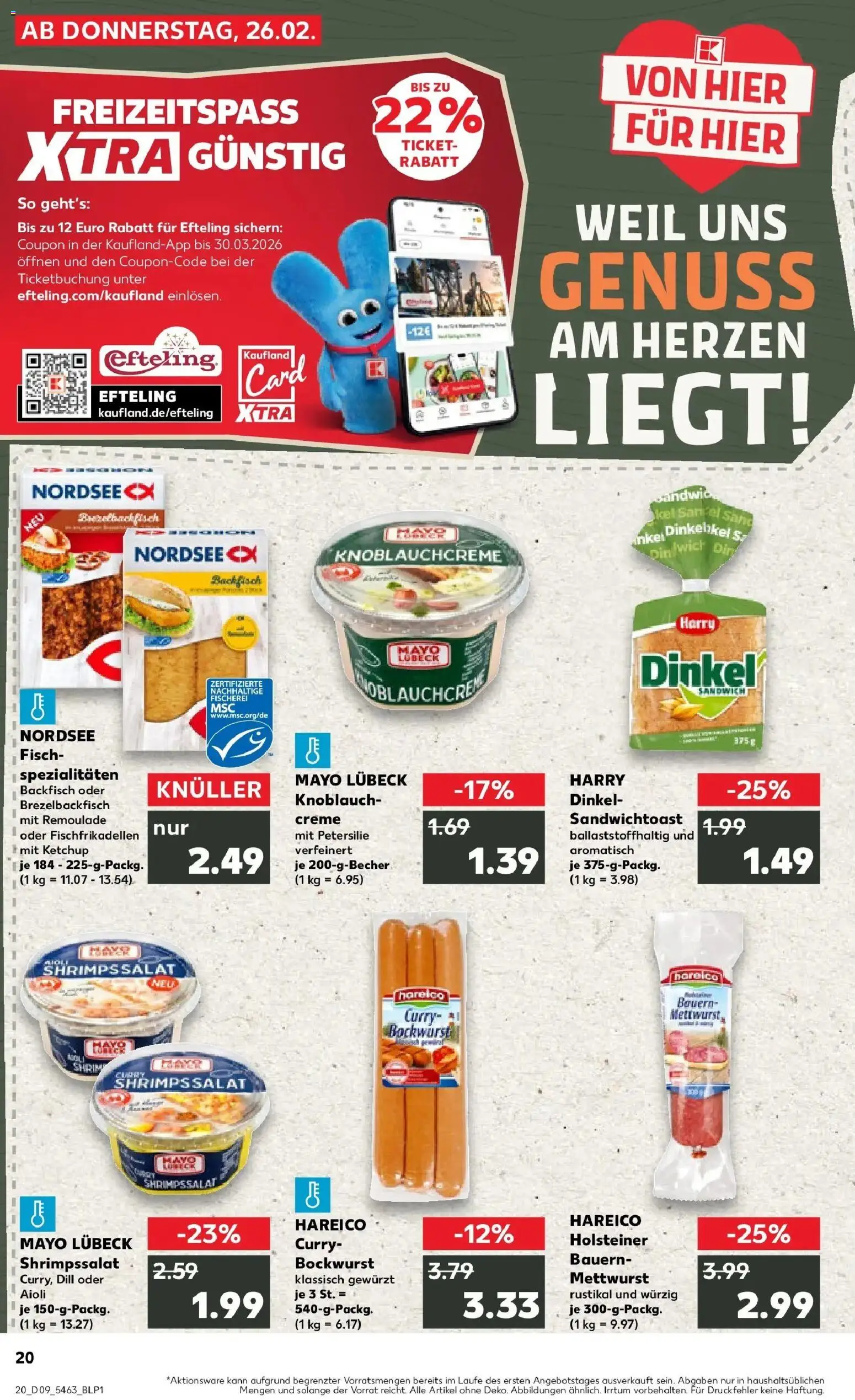 Kaufland prospekt Hamburg	 – gültig ab 26.02.2026 | Seite: 20 | Produkte: Bockwurst, Creme, Fisch, Dill