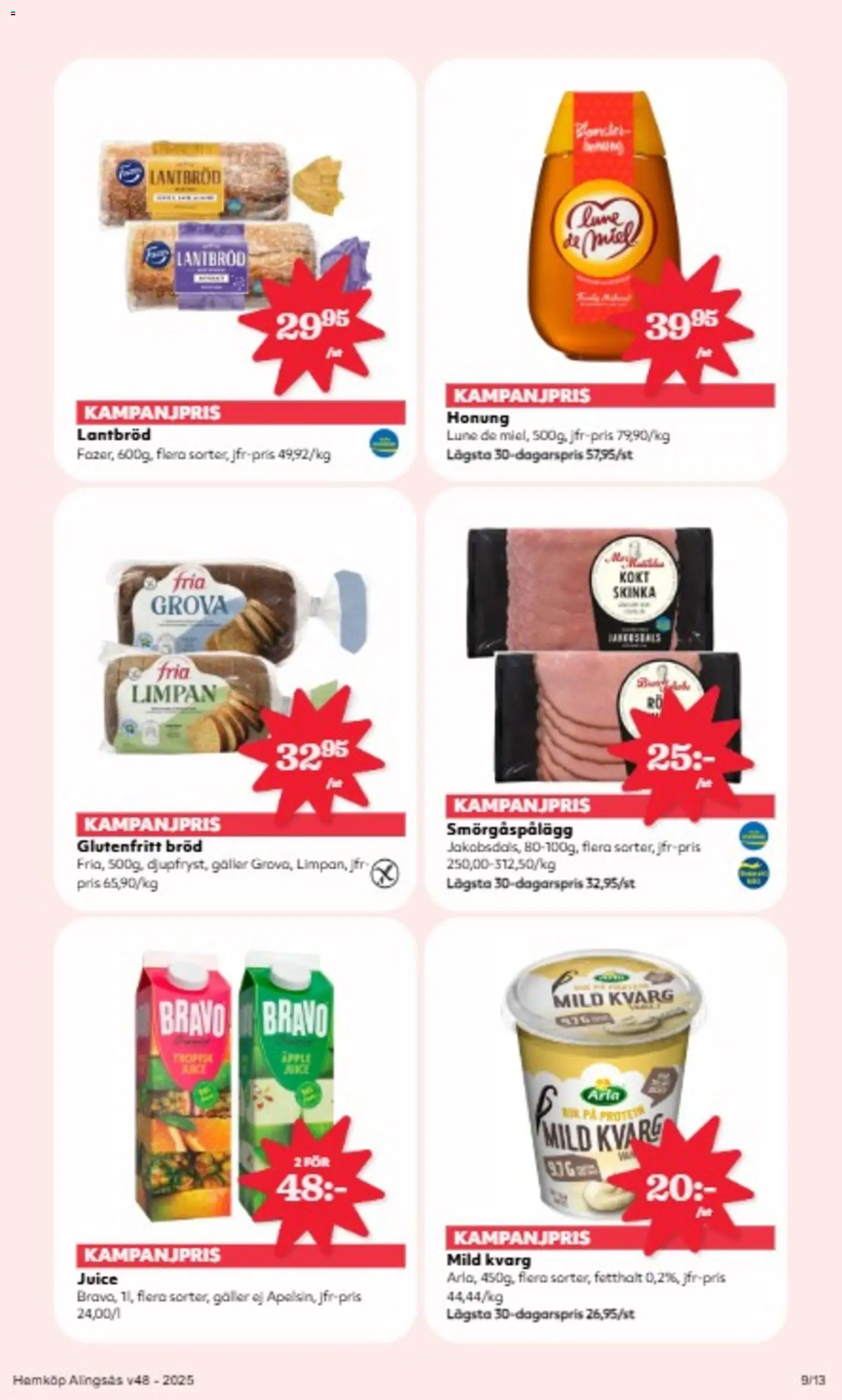Hemköp reklamblad aktuell från 24.11.2025 | Sida: 9 | Produkter: Smörgåspålägg, Skinka, Äpple, Kvarg