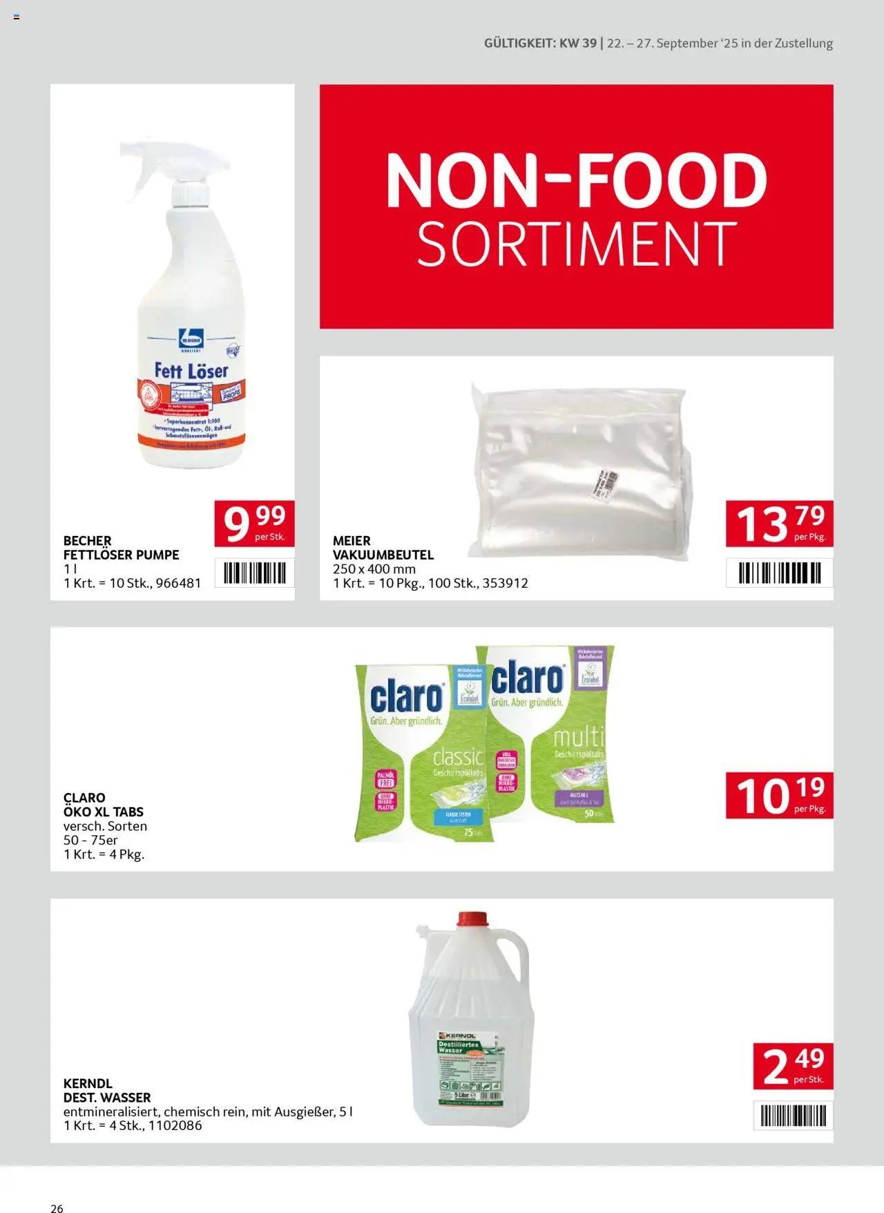 Transgourmet Zustellaktion gültig ab 22.09.2025 | Seite: 26 | Produkte: Wasser