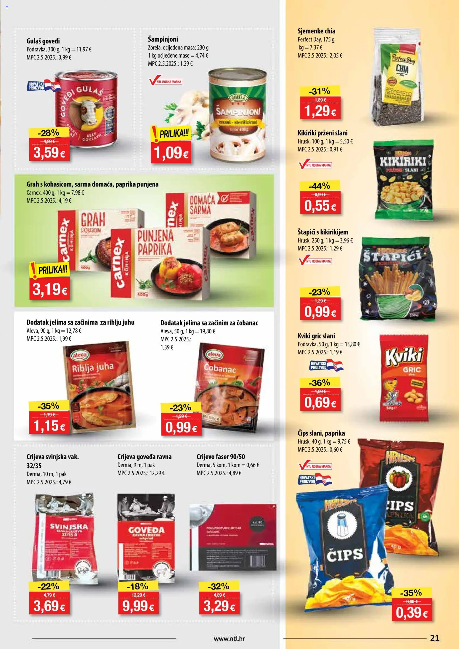 NTL katalog | vrijedi od 03.12.2025 | Stranica: 21 | Proizvodi: Grah, Šampinjoni, Juha, Sjemenke