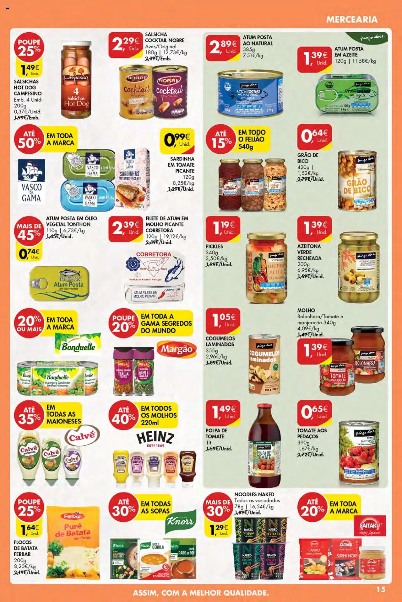 Pingo Doce Poupe Esta Semana Açores │ válido de 02.10.2025 | Página: 15 | Produtos: Azeite, Knorr, Sardinhas, Sopa