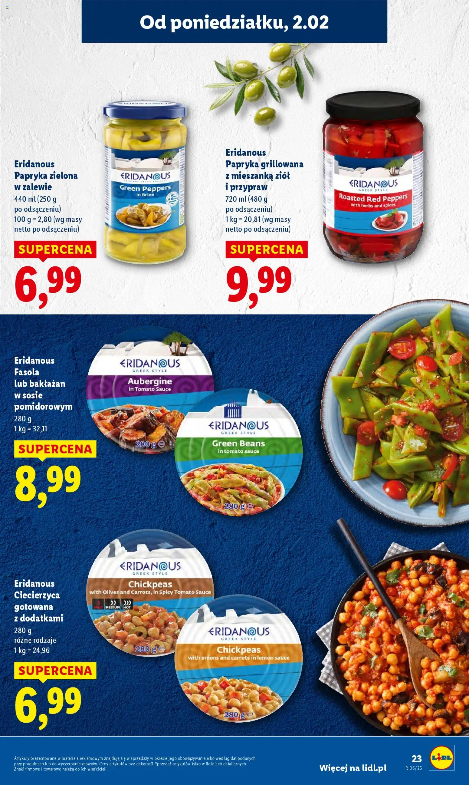 Lidl Gazetka od 02.02.2026 | Strona: 23 | Produkty: Bakłażan, Ciecierzyca, Papryka